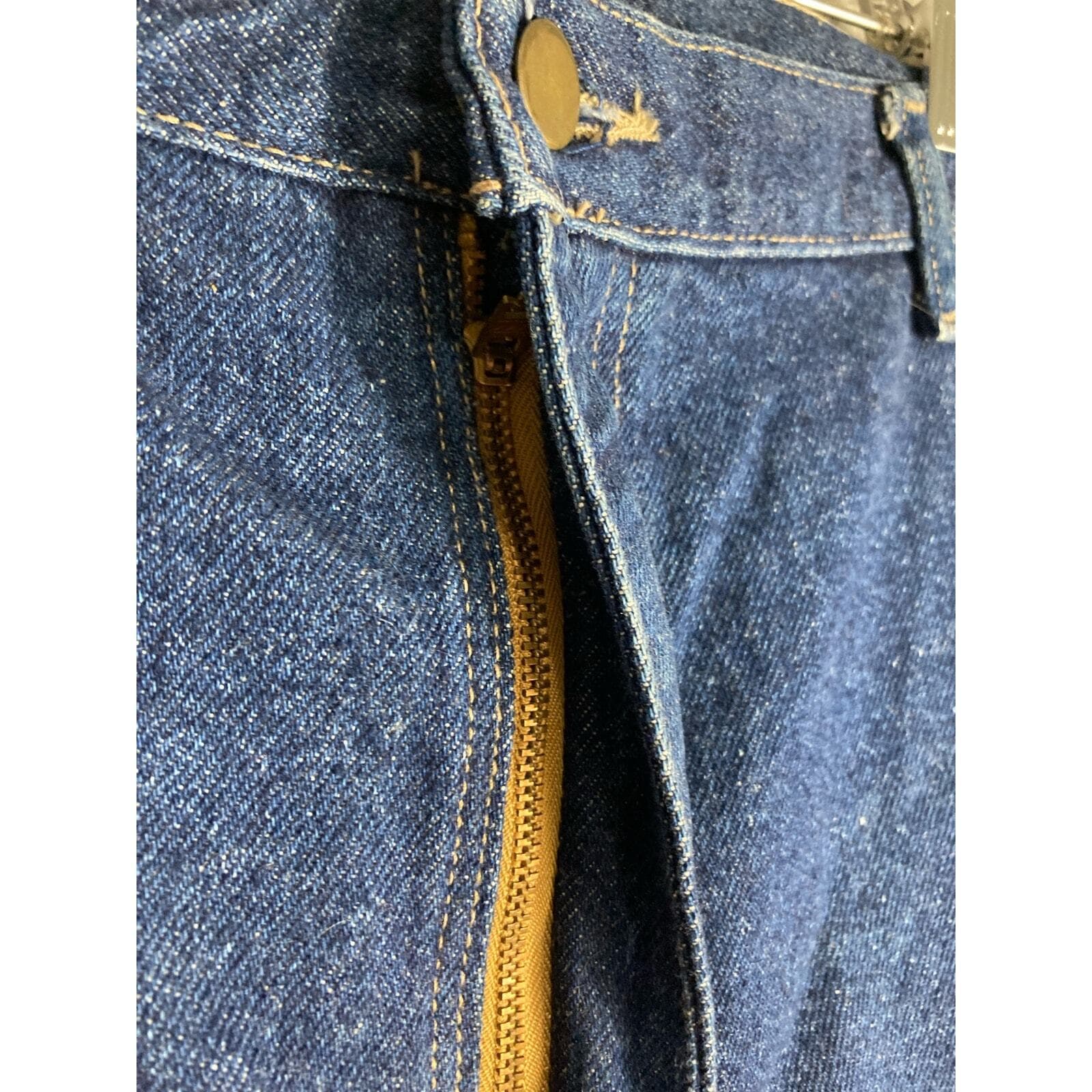 Vintage Driving Jeans, Blue Denim Mens Size 48 Relaxed Fit Straight USA Workwear - Thumbnail 11