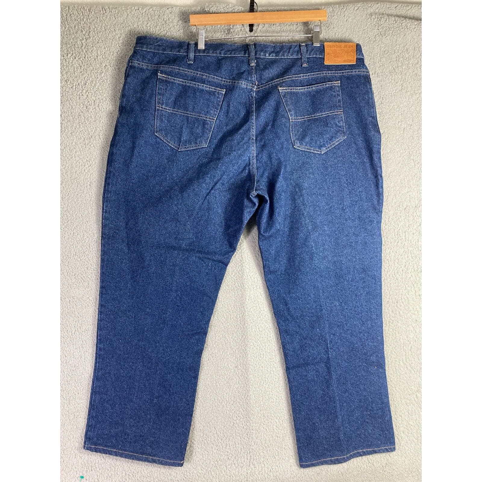 Vintage Driving Jeans, Blue Denim Mens Size 48 Relaxed Fit Straight USA Workwear - Thumbnail 12