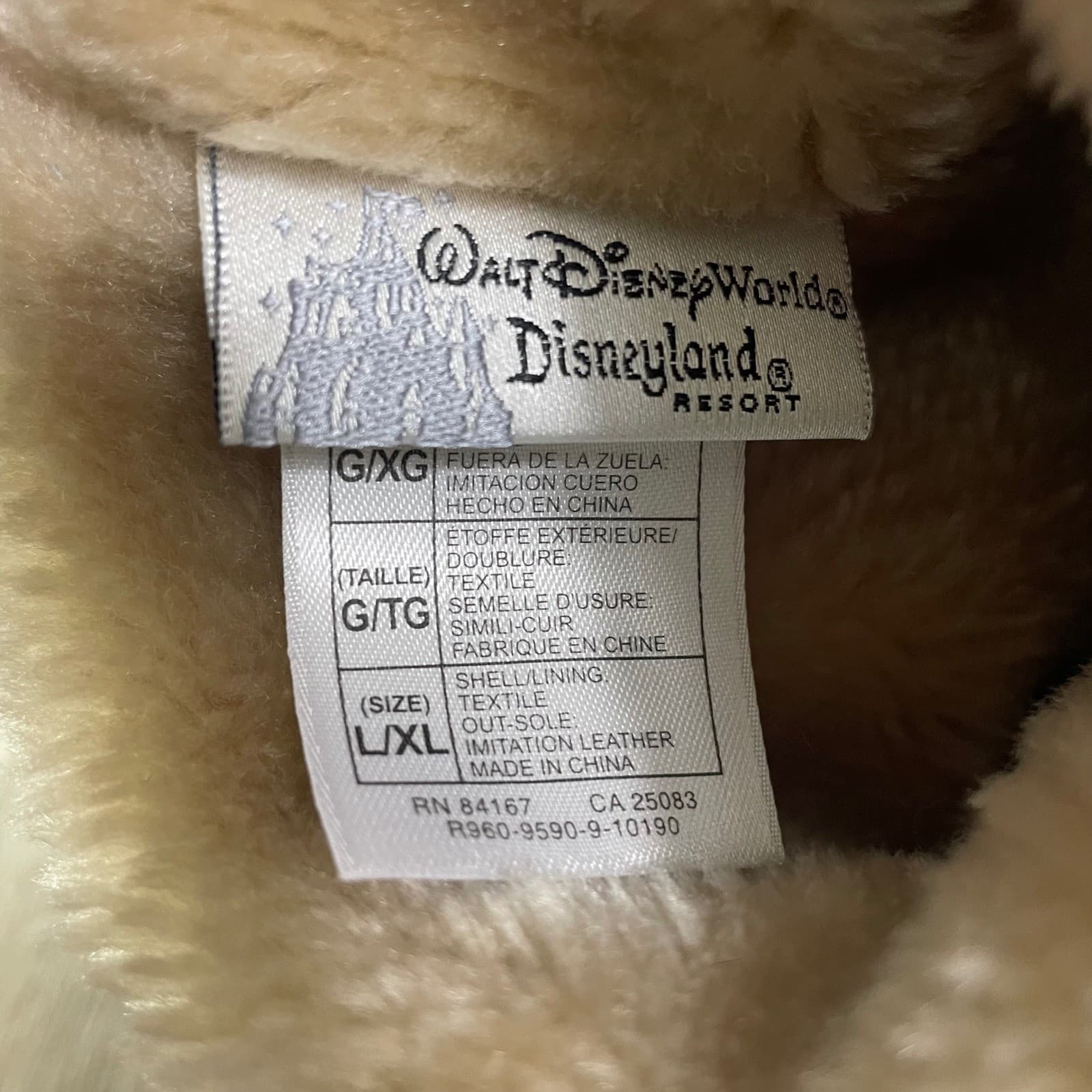Disney Parks Mickey Mouse Kids Slipper Boots XL Faux Fur Striped Cozy - Thumbnail 4