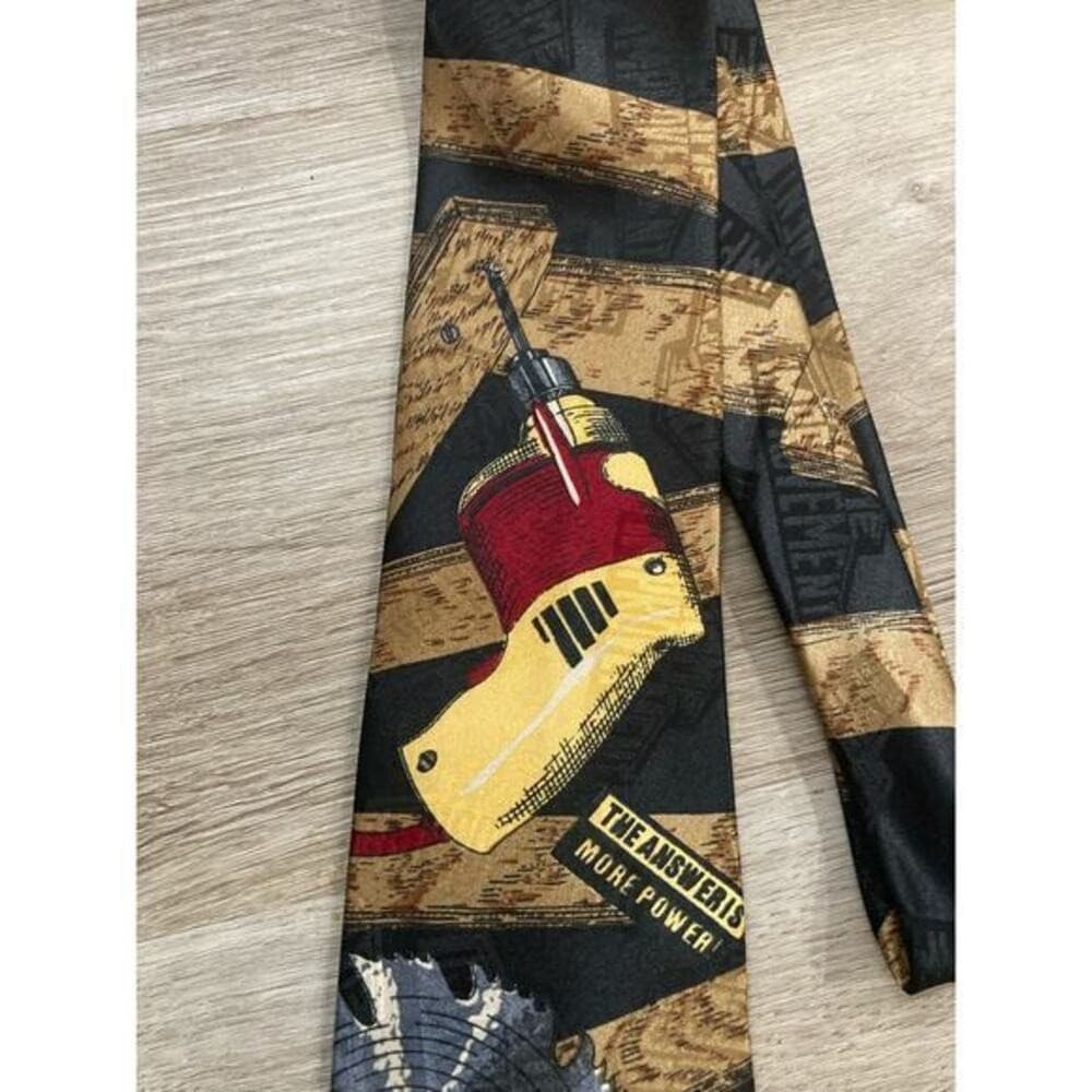 Vintage Home Improvement Power Tools Necktie "The Answer is More Power" - Thumbnail 7