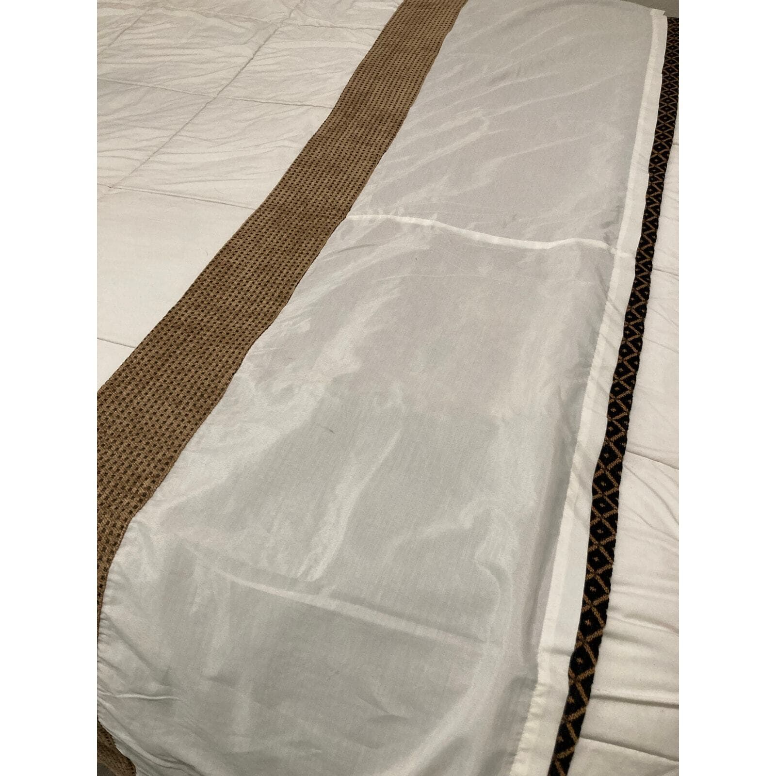 Vintage 1990s Table Runner Set Lot of 2 Brown Gold & Black - Thumbnail 7