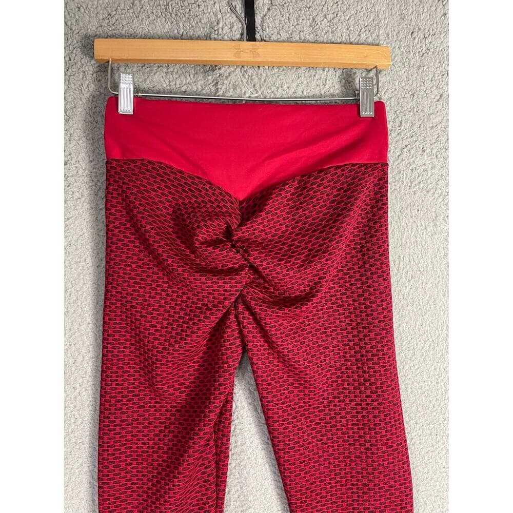 Lot of 2 High Waist Honeycomb Leggings Seamless Teal & Red Size M Textured Fit - Thumbnail 10