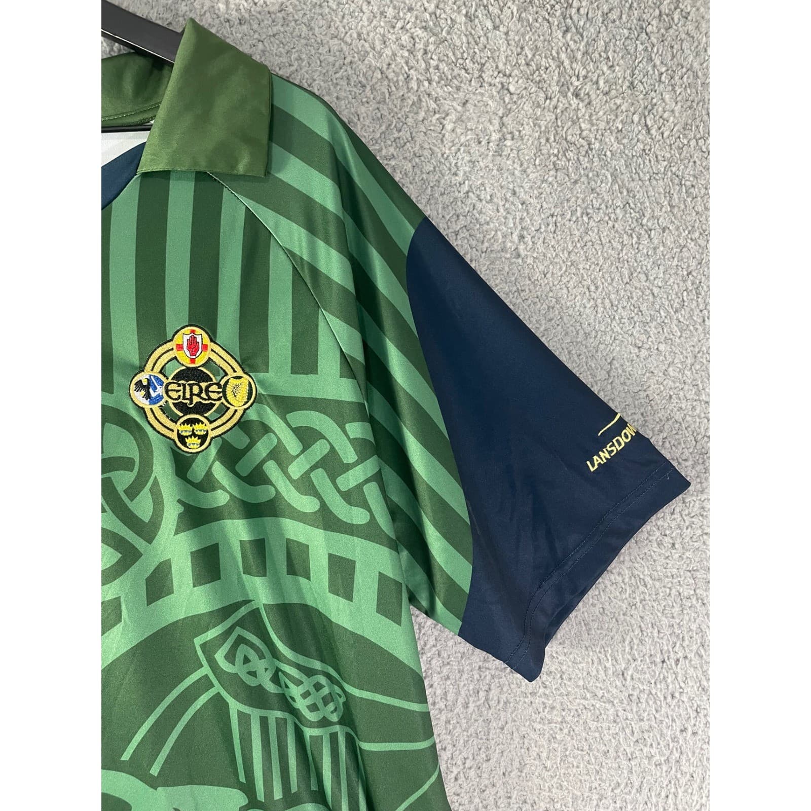 GAA Irish Memories Lansdowne Eire Heritage Jersey Mens XXL Green Navy Gaelic Top - Thumbnail 7