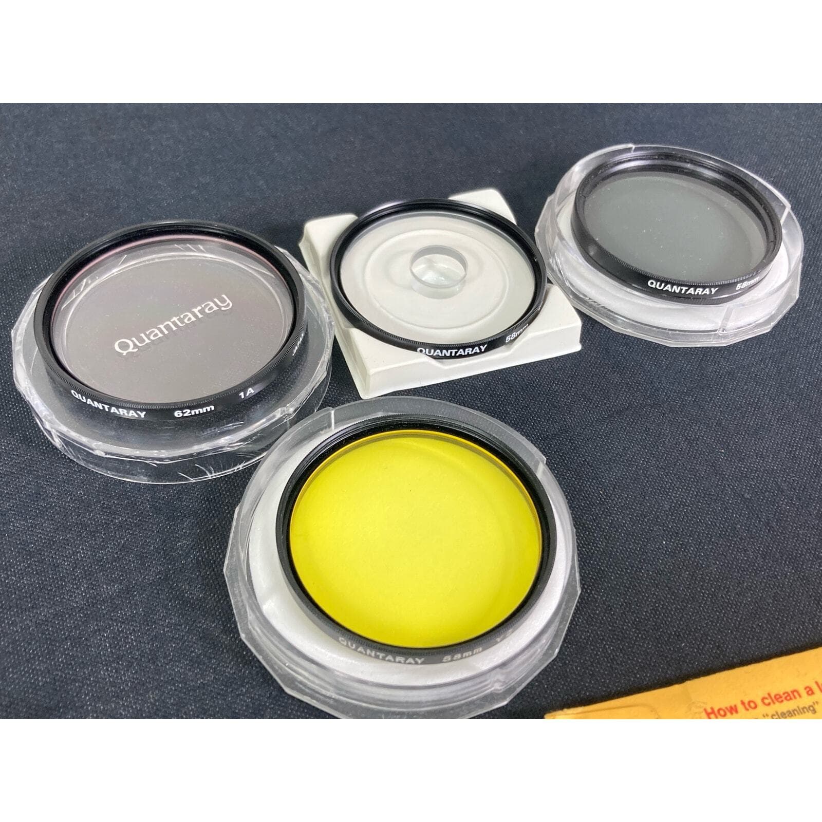 Vintage Quantaray Camera Filters 58mm 62mm Bundle with Cleaning Paper Kit 90s - Thumbnail 5
