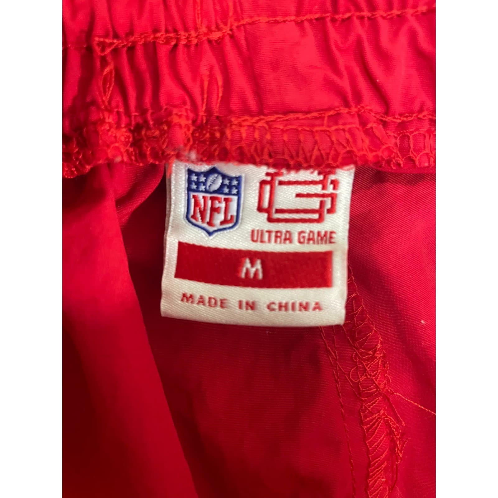 NFL Ultra Game Kansas City Chiefs Track Pants Mens M Red Nylon Football Tailgate - Thumbnail 3
