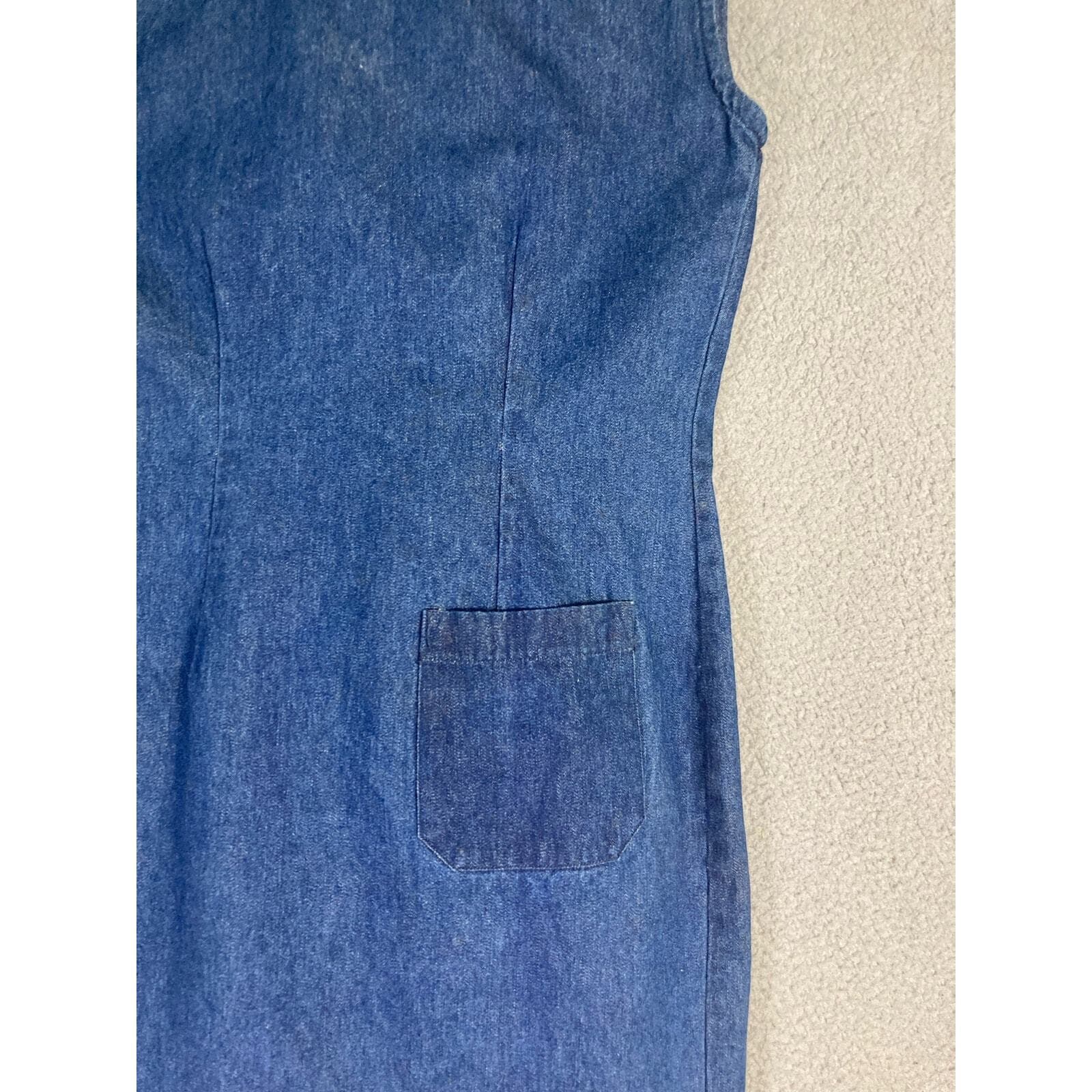 Vintage Denim Dress Women's Size 8 Blue Knee Length Sleeveless Casual ESPRIT - Thumbnail 11