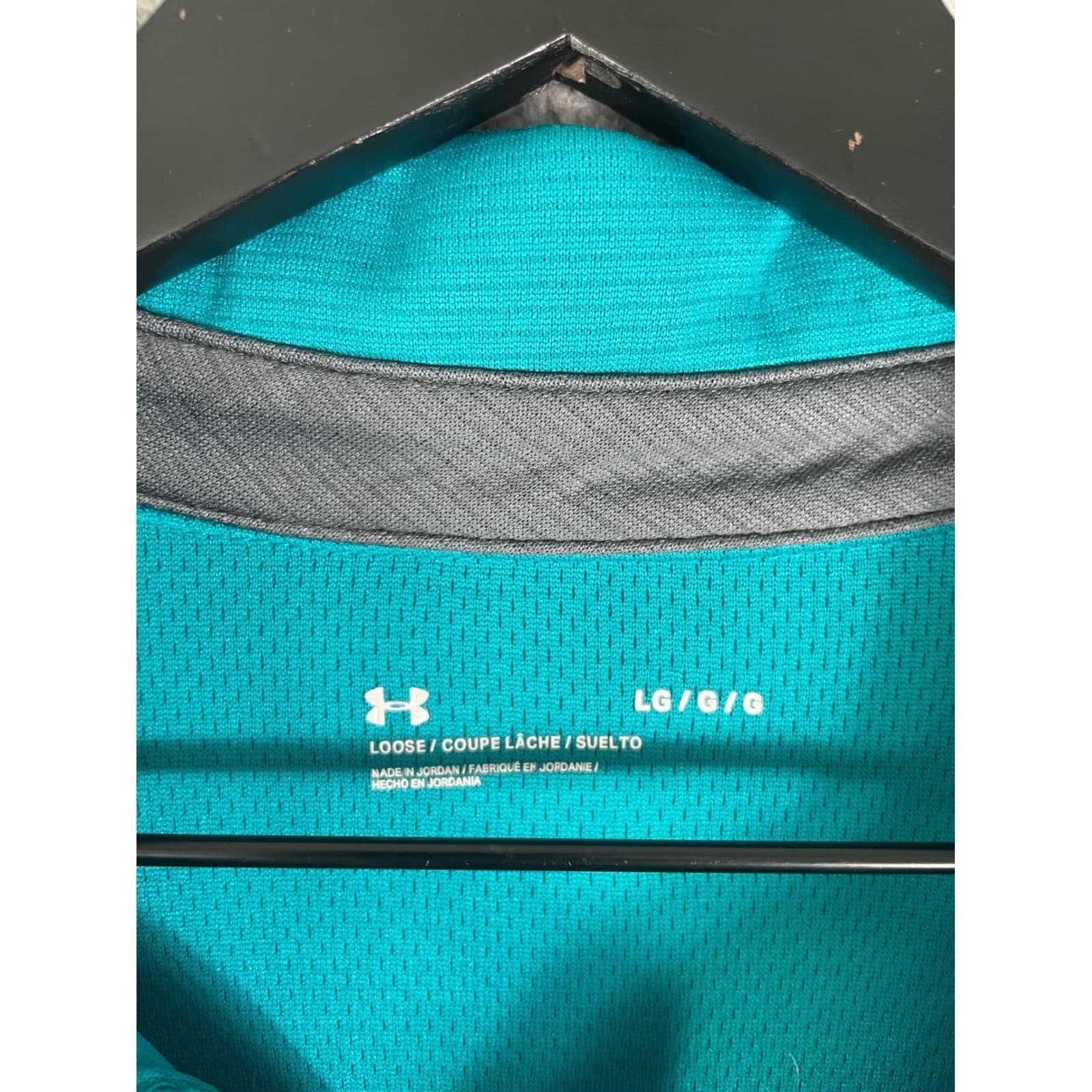 Under Armour Performance Polo Mens L Teal Blue Green Loose Fit Golf Shirt Sport - Thumbnail 4
