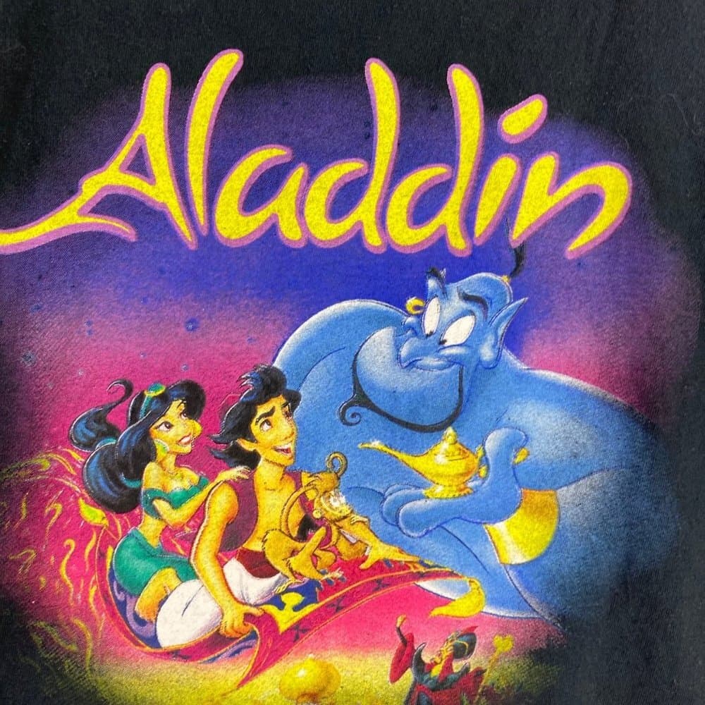 Disney Aladdin Jasmine T-Shirt Princess Juniors Size Medium Genie Shirt Black - Thumbnail 4