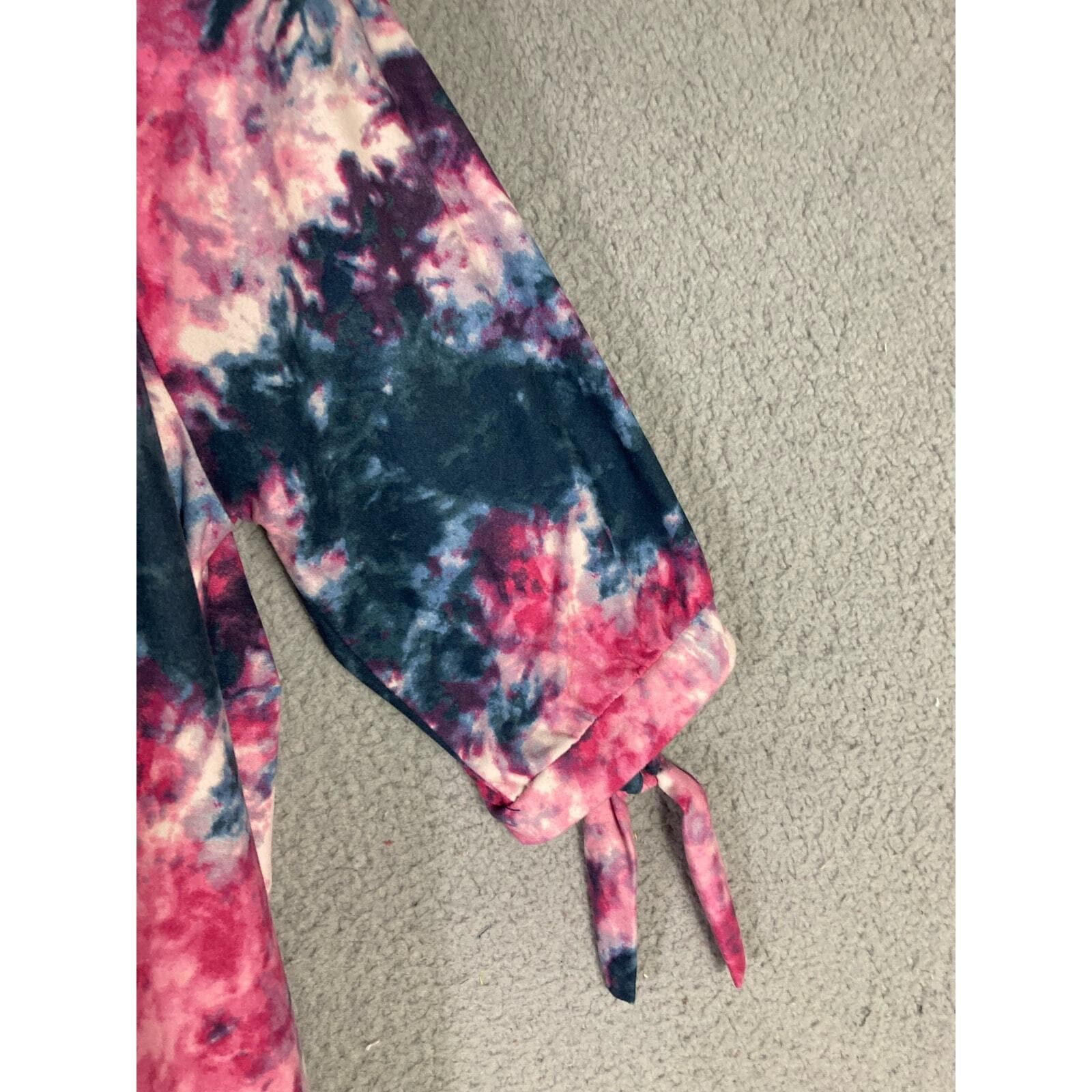 Women's Tie Dye Button-Up Knee Length Dress Multicolor Size L Vintage - Thumbnail 9