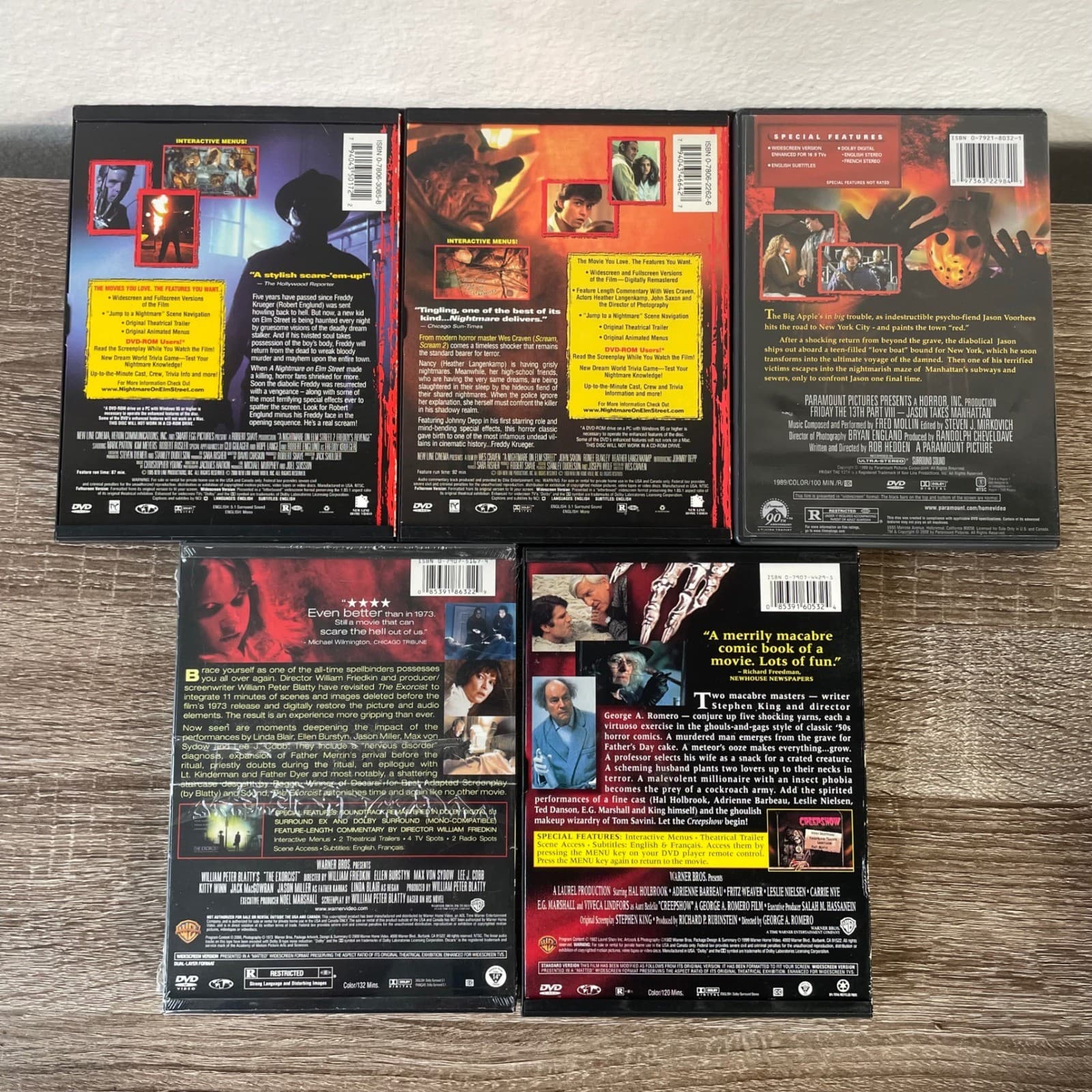 Horror DVD Lot Nightmare Elm Street Friday 13th Exorcist Creepshow Movies - Thumbnail 7