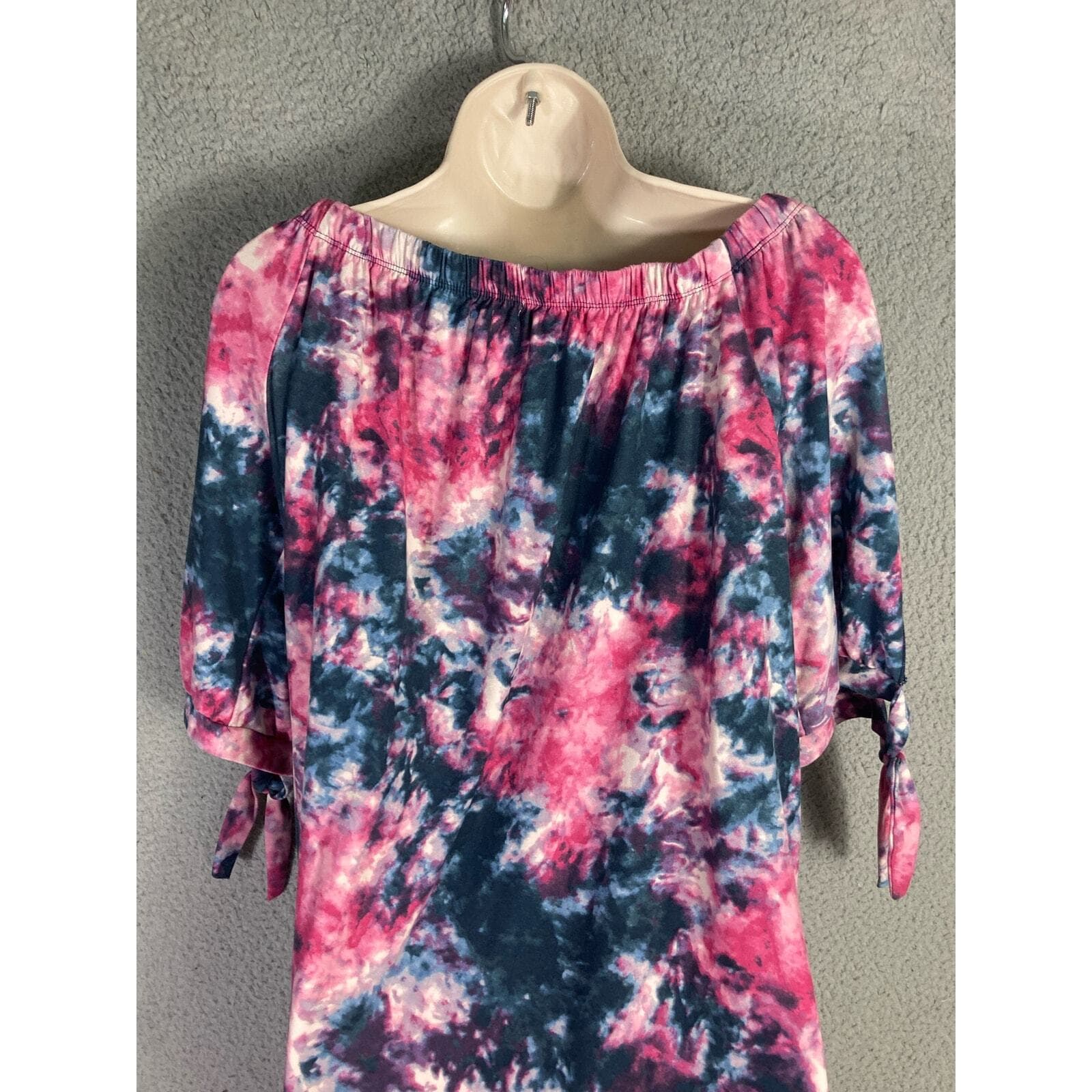 Women's Tie Dye Button-Up Knee Length Dress Multicolor Size L Vintage - Thumbnail 12
