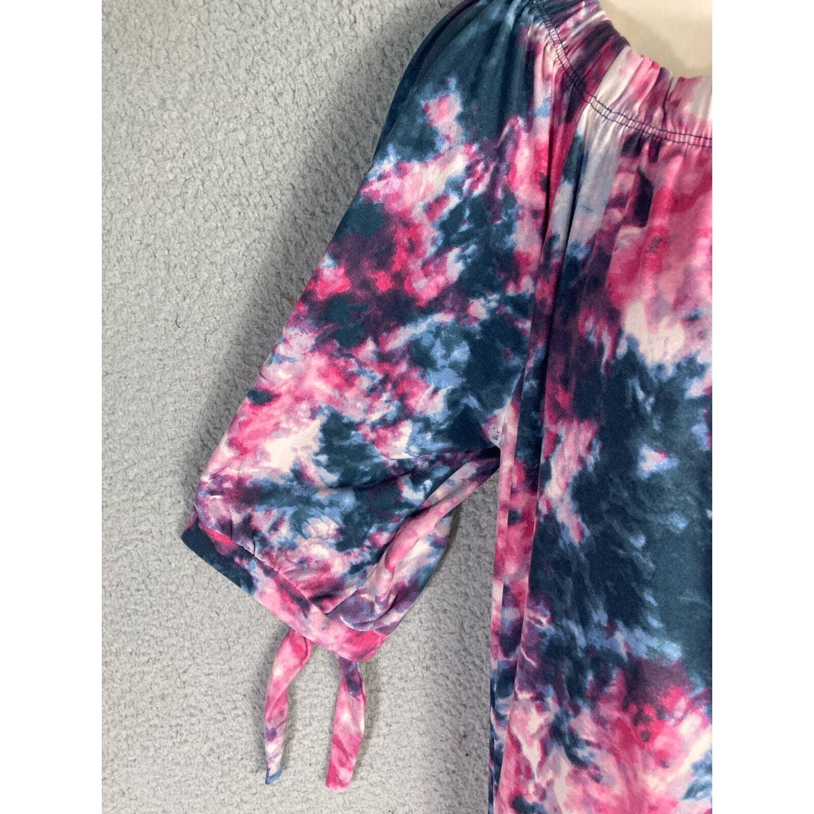 Women's Tie Dye Button-Up Knee Length Dress Multicolor Size L Vintage - Thumbnail 11