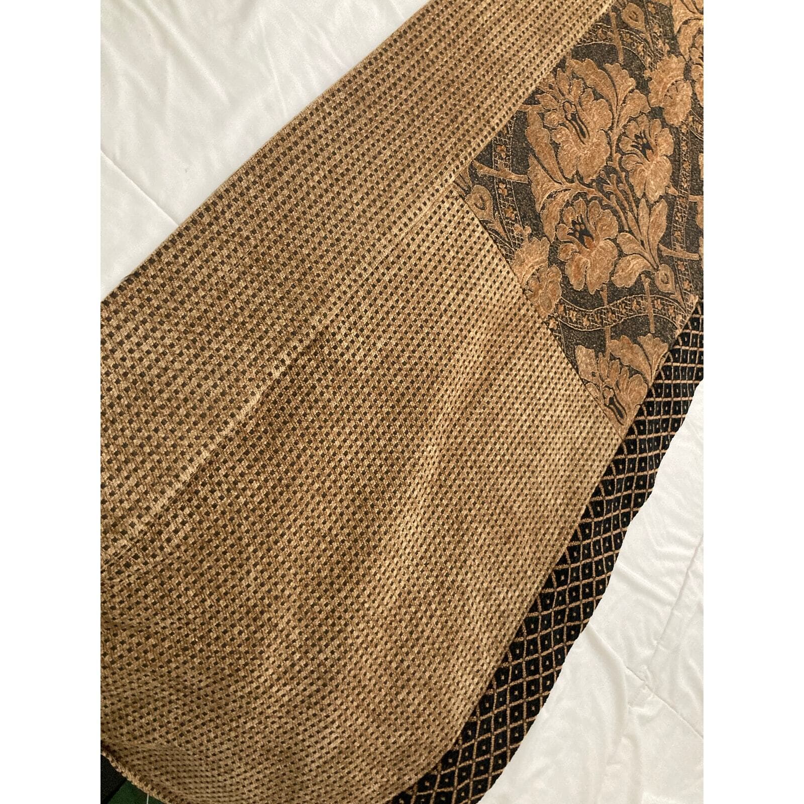 Vintage 1990s Table Runner Set Lot of 2 Brown Gold & Black - Thumbnail 5