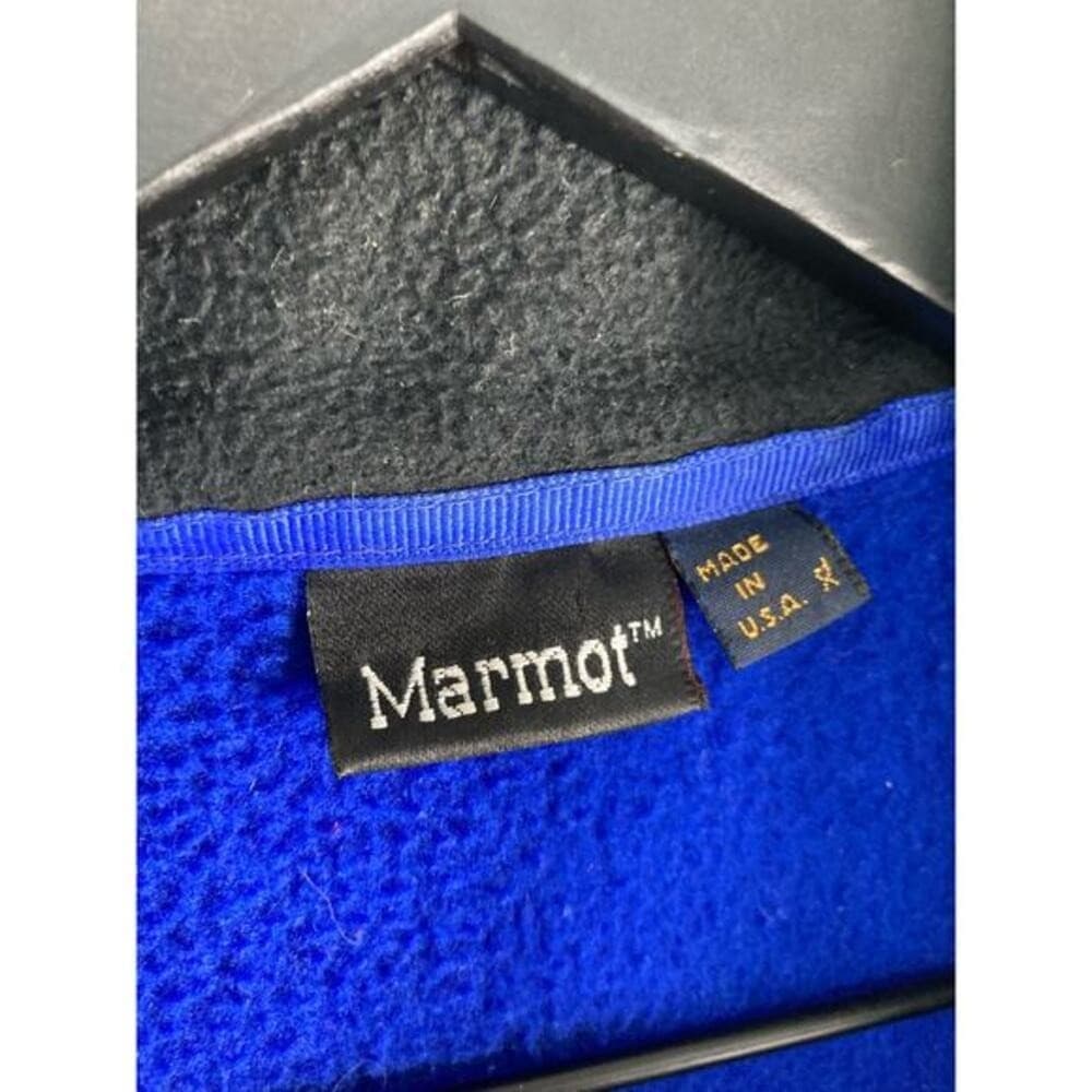 Marmot Men's XL Vintage Fleece Vest Blue Full Zip Hiking Camping Casual - Thumbnail 4