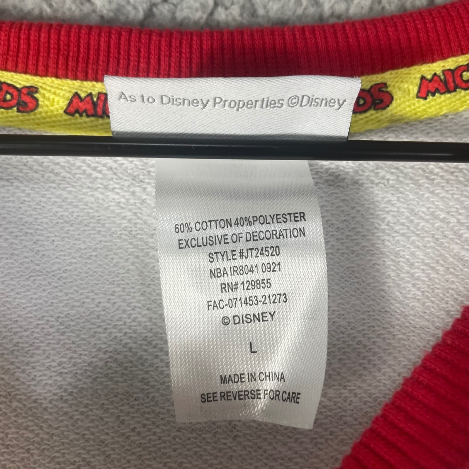Walt Disney World Mickey Friends Sweatshirt Womens L Crowned Striped Disney - Thumbnail 3