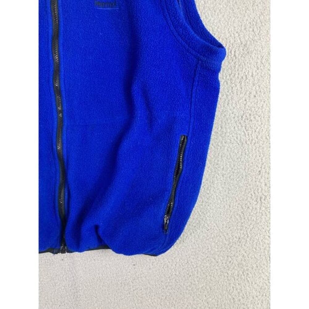 Marmot Men's XL Vintage Fleece Vest Blue Full Zip Hiking Camping Casual - Thumbnail 10