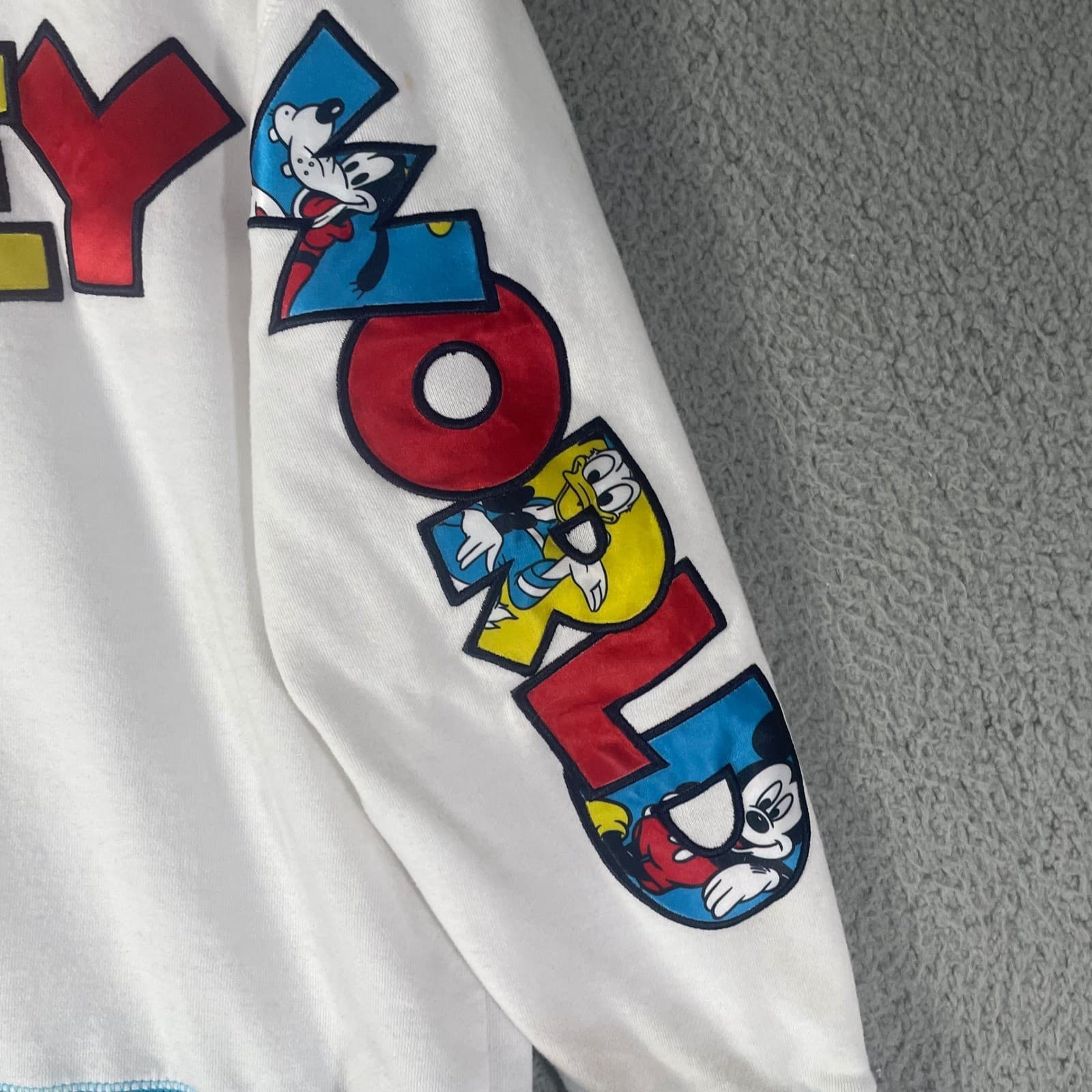Walt Disney World Mickey Friends Sweatshirt Womens L Crowned Striped Disney - Thumbnail 8