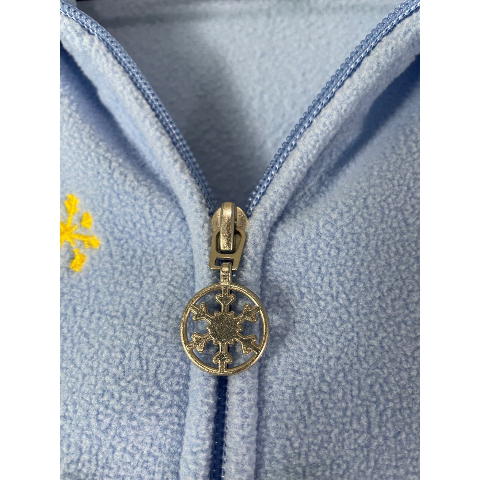 Coral Bay Fleece Jacket Women's L Snowman Winter Holiday Blue Vintage - Thumbnail 9
