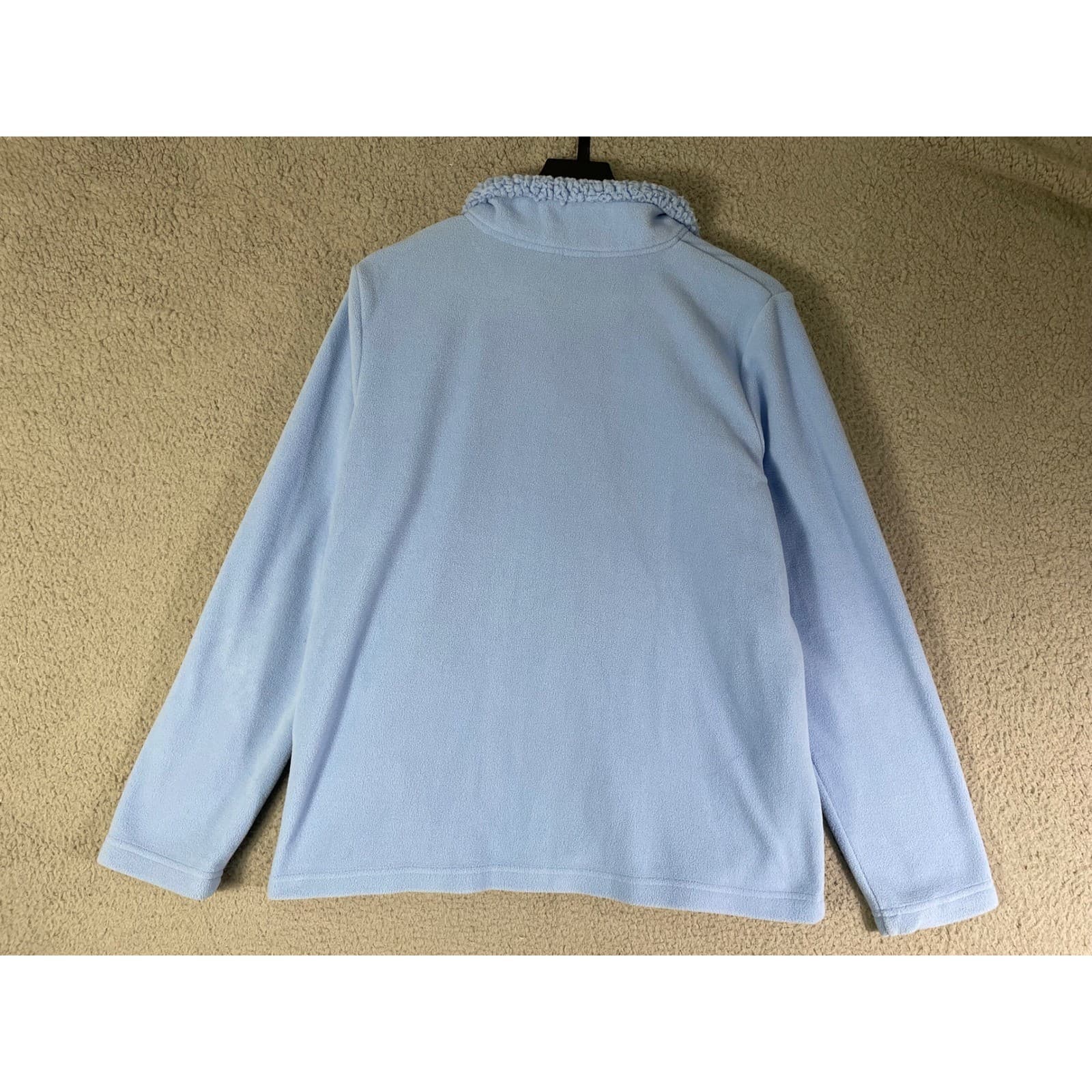 Coral Bay Fleece Jacket Women's L Snowman Winter Holiday Blue Vintage - Thumbnail 5