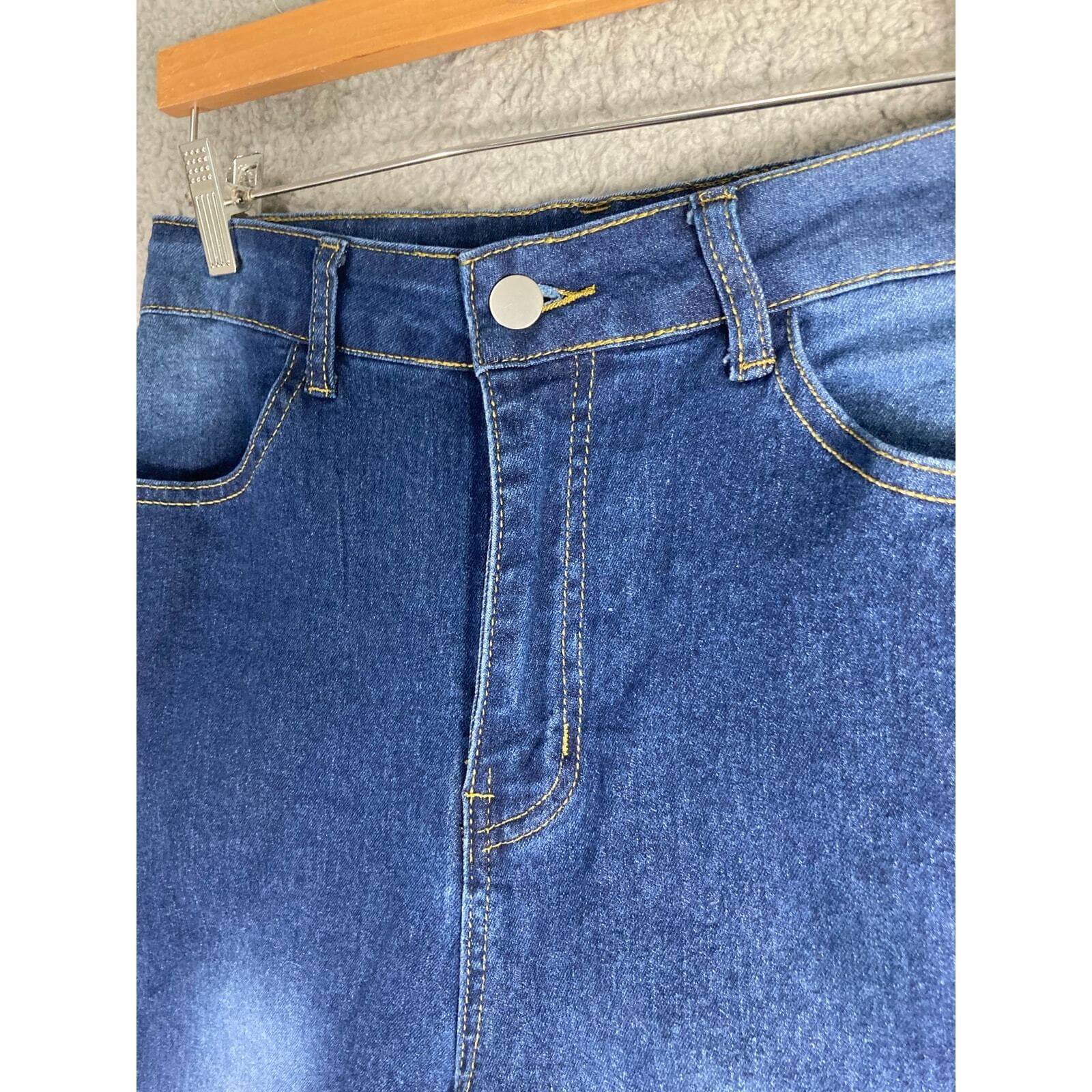 Women's High Waist Stretch Denim Jeggings Medium Blue M - Thumbnail 7