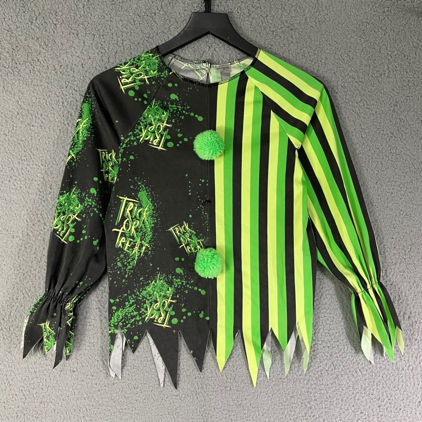 Spirit Halloween Kids Clown Costume M 8-10 Green Black Jester Trick Treat Outfit - Thumbnail 5