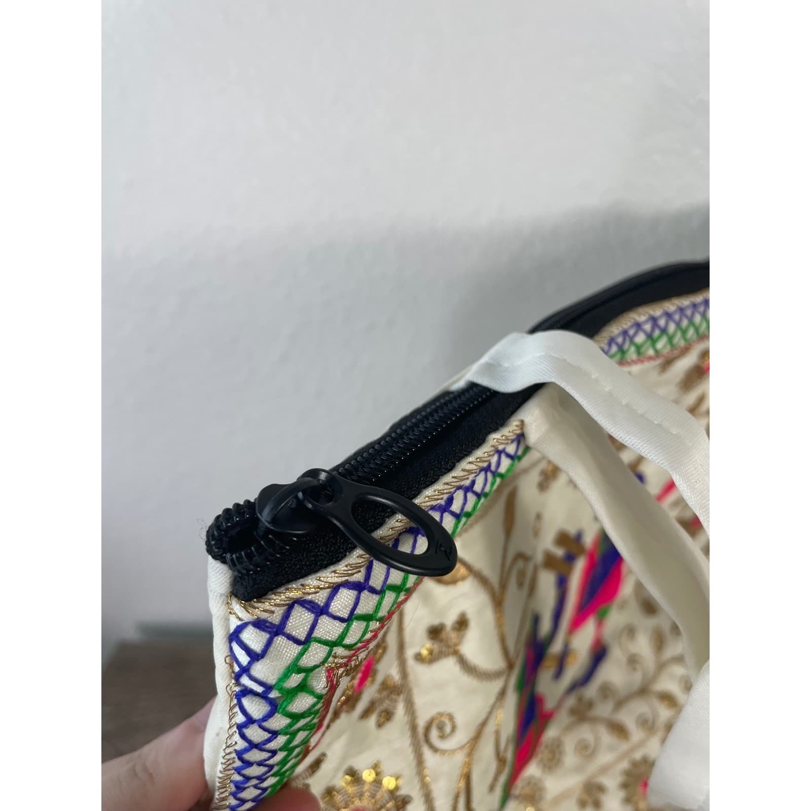 Indian Embroidered Tote Bag Dandiya Dance Mirror Work Boho Tassel Handmade - Thumbnail 10