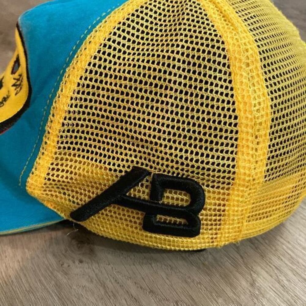 Alvaro Bautista Superbike Racing Trucker Hat Blue Yellow Snapback SBK Moto - Thumbnail 9