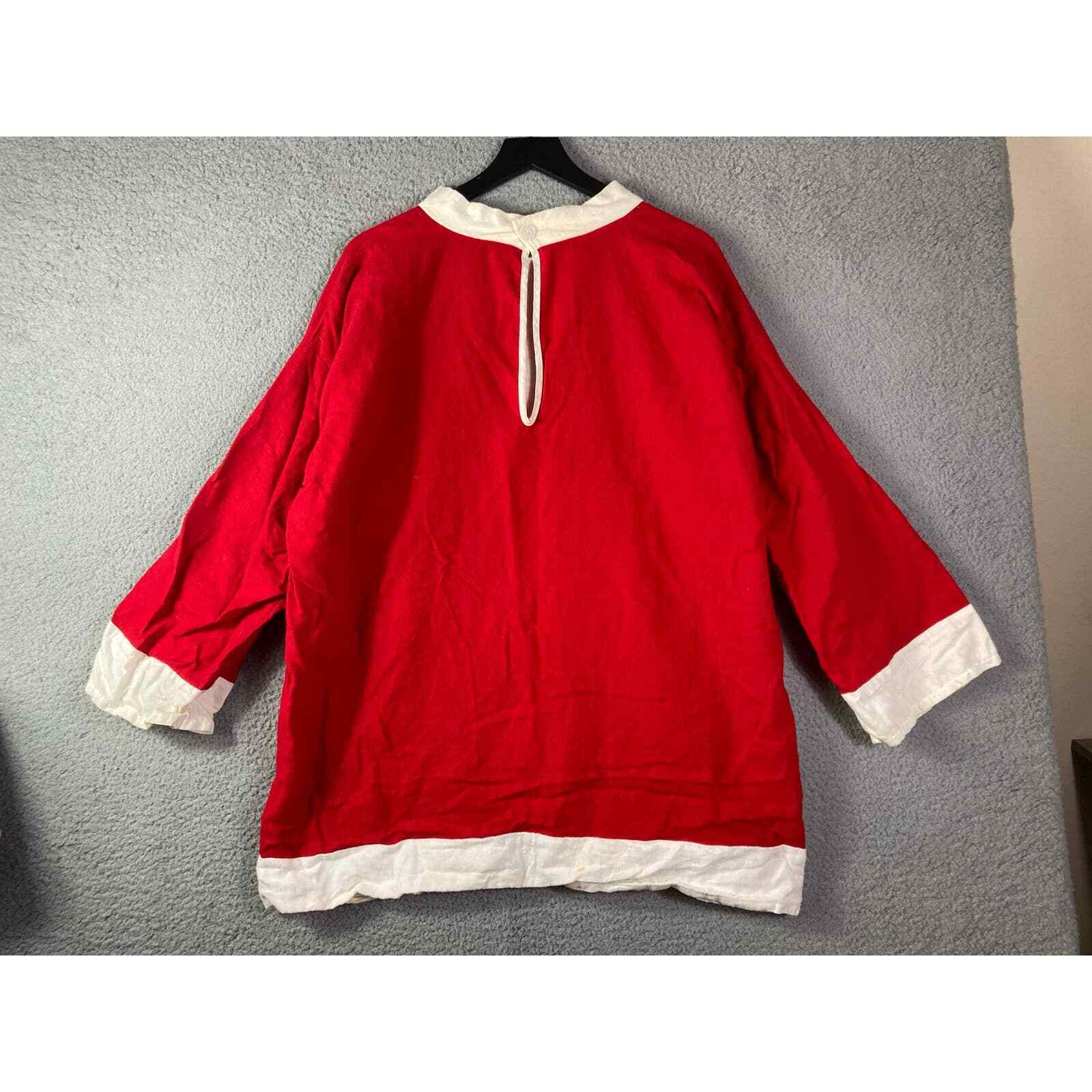 Vintage Santa Claus Costume Suit Red Holiday Outfit Adult One Size Christmas Vtg - Thumbnail 4