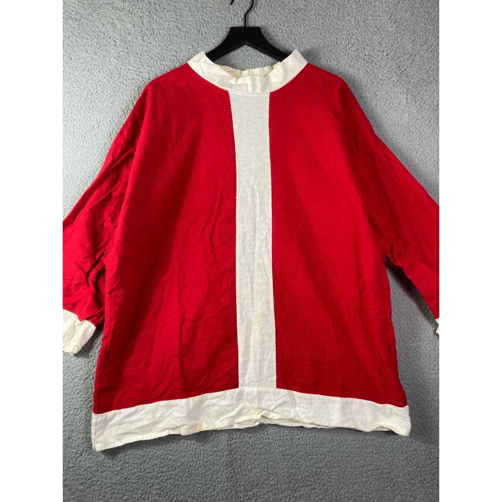 Vintage Santa Claus Costume Suit Red Holiday Outfit Adult One Size Christmas Vtg - Thumbnail 3