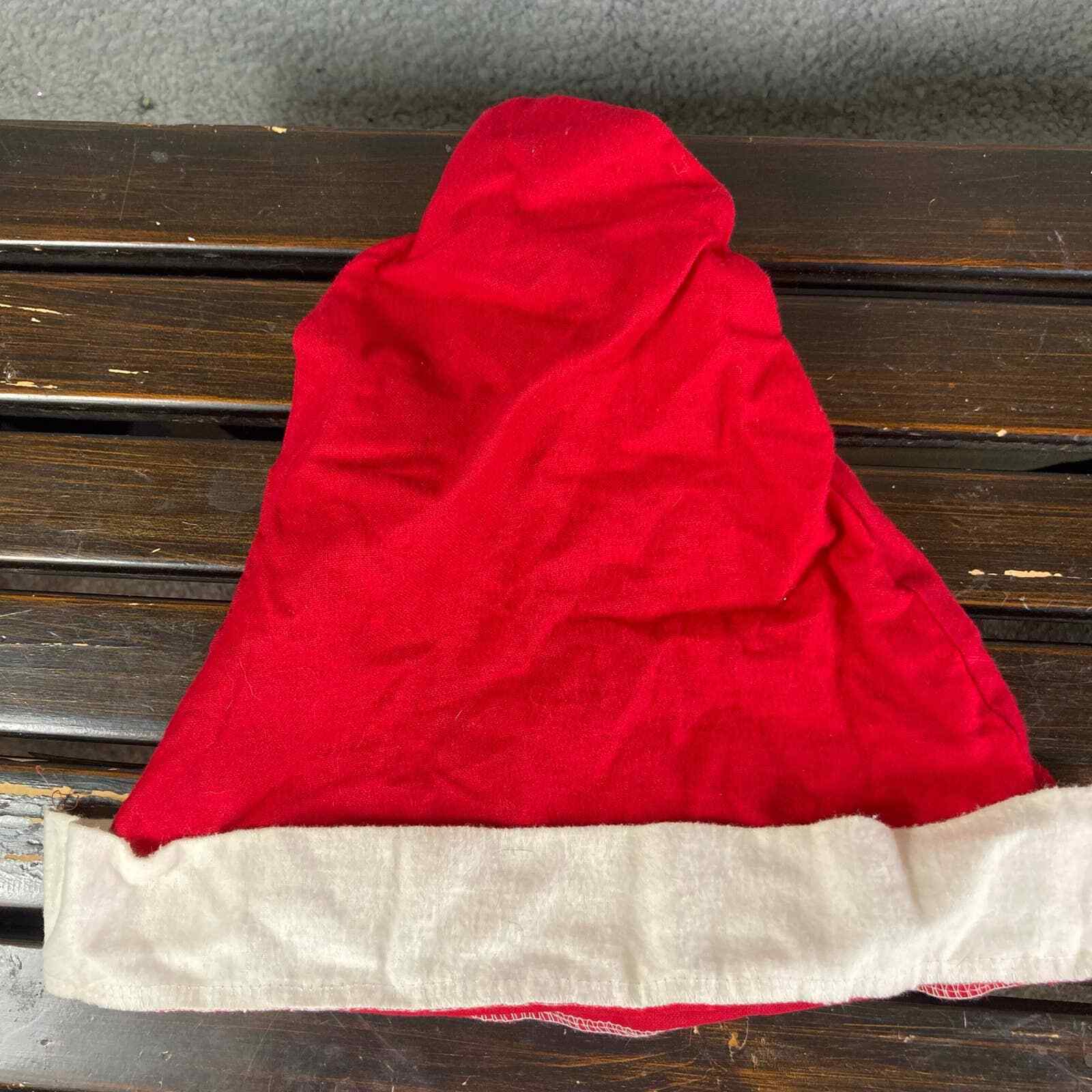 Vintage Santa Claus Costume Suit Red Holiday Outfit Adult One Size Christmas Vtg - Thumbnail 10