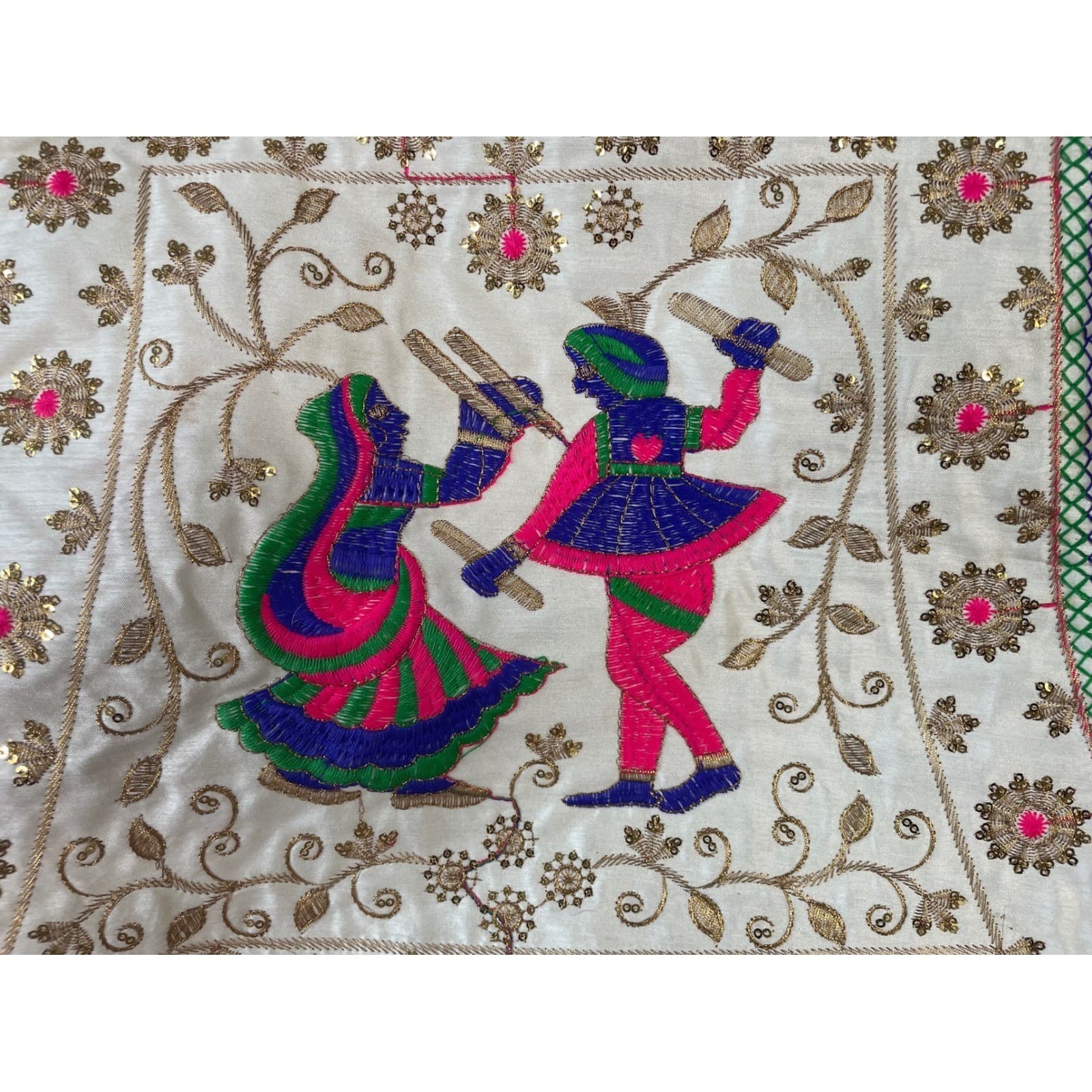 Indian Embroidered Tote Bag Dandiya Dance Mirror Work Boho Tassel Handmade - Thumbnail 8