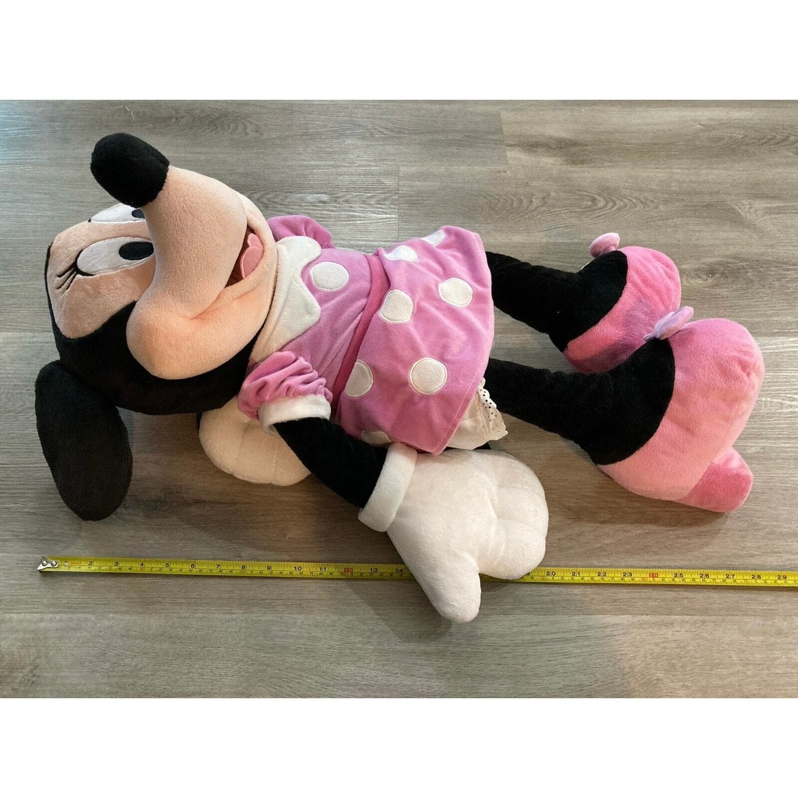 Disney Store Minnie Mouse Plush 27" Jumbo Toy Plushie Pink Polka Dots Dress - Thumbnail 2