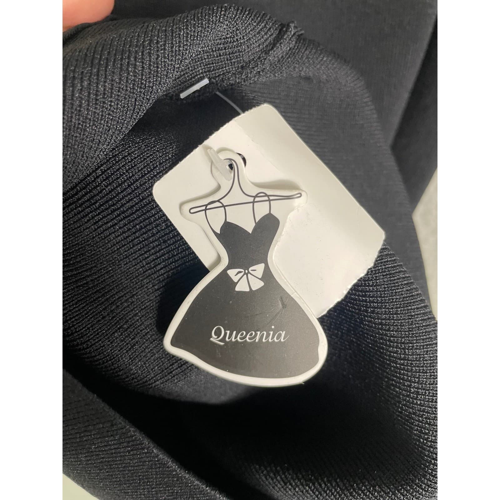 Queenia Black Gold Trim Scoop Neck Sleeveless Bodycon Cocktail Dress Women XS - Thumbnail 4