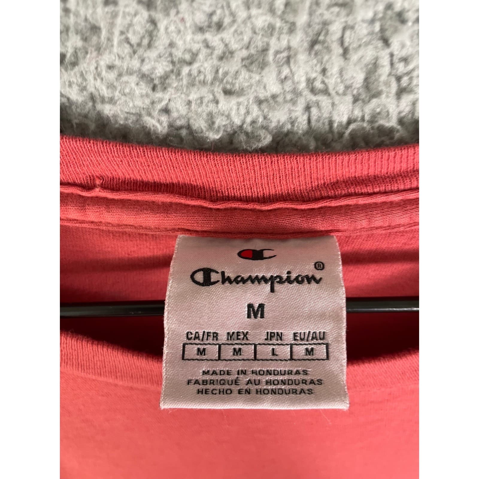 Champion Red Cotton Crewneck Short Sleeve T Shirt Men's Medium C Logo - Thumbnail 3