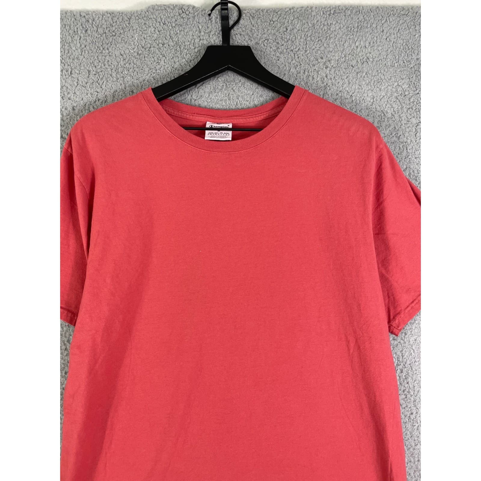Champion Red Cotton Crewneck Short Sleeve T Shirt Men's Medium C Logo - Thumbnail 7