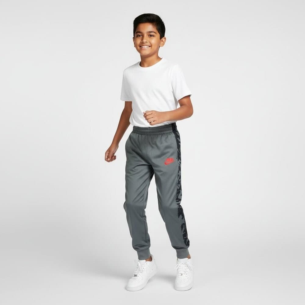 Nike Youth Jogger Pants Gray Black Camo Side Panels Red Logo Athletic - Thumbnail 2