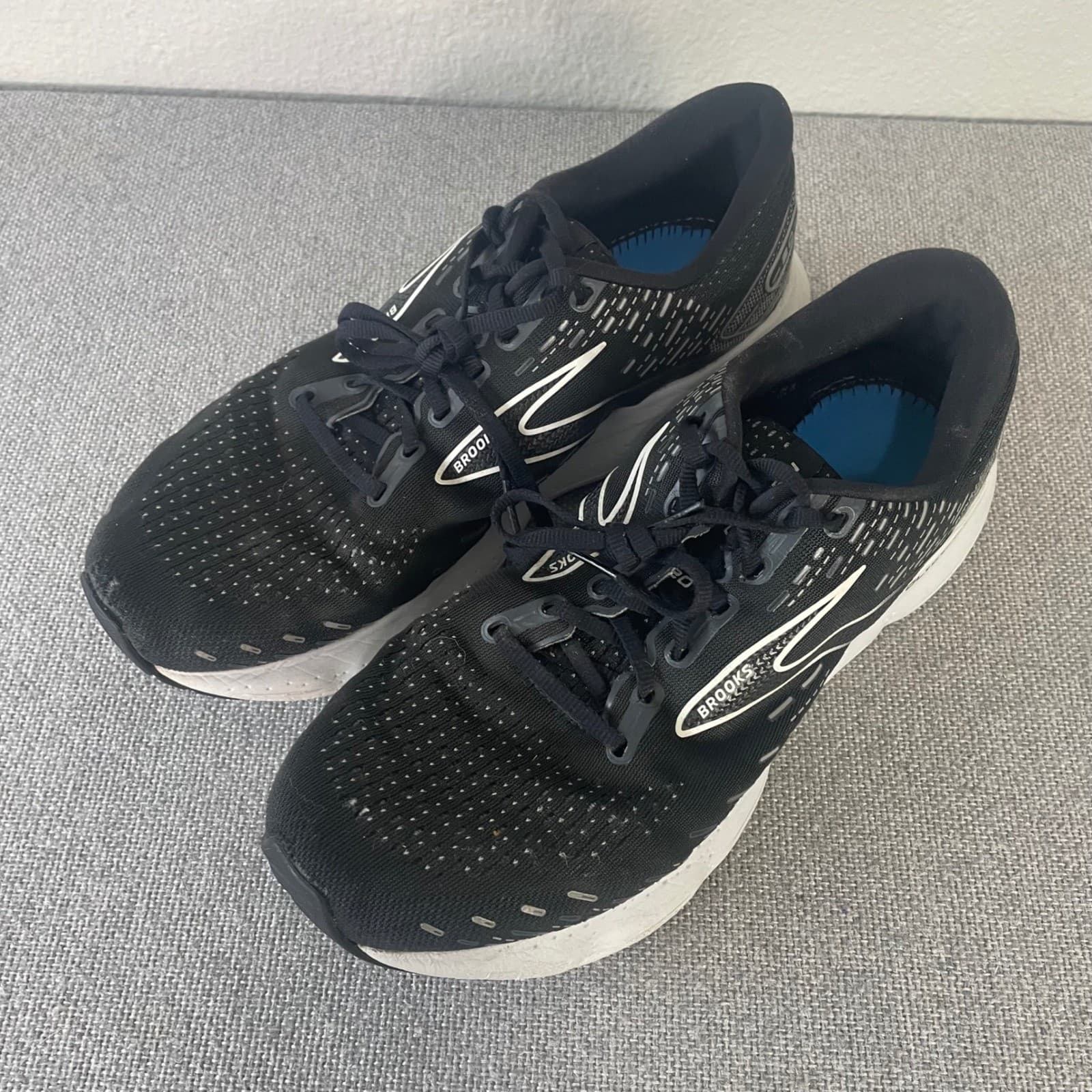 Brooks Glycerin 20 Mens 10.5 2E Wide Running Shoes Black White Sneakers Gym - Thumbnail 5