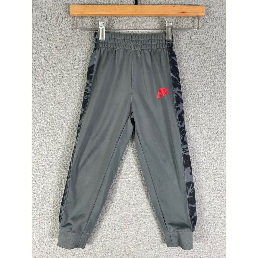 Nike Youth Jogger Pants Gray Black Camo Side Panels Red Logo Athletic - Thumbnail 8