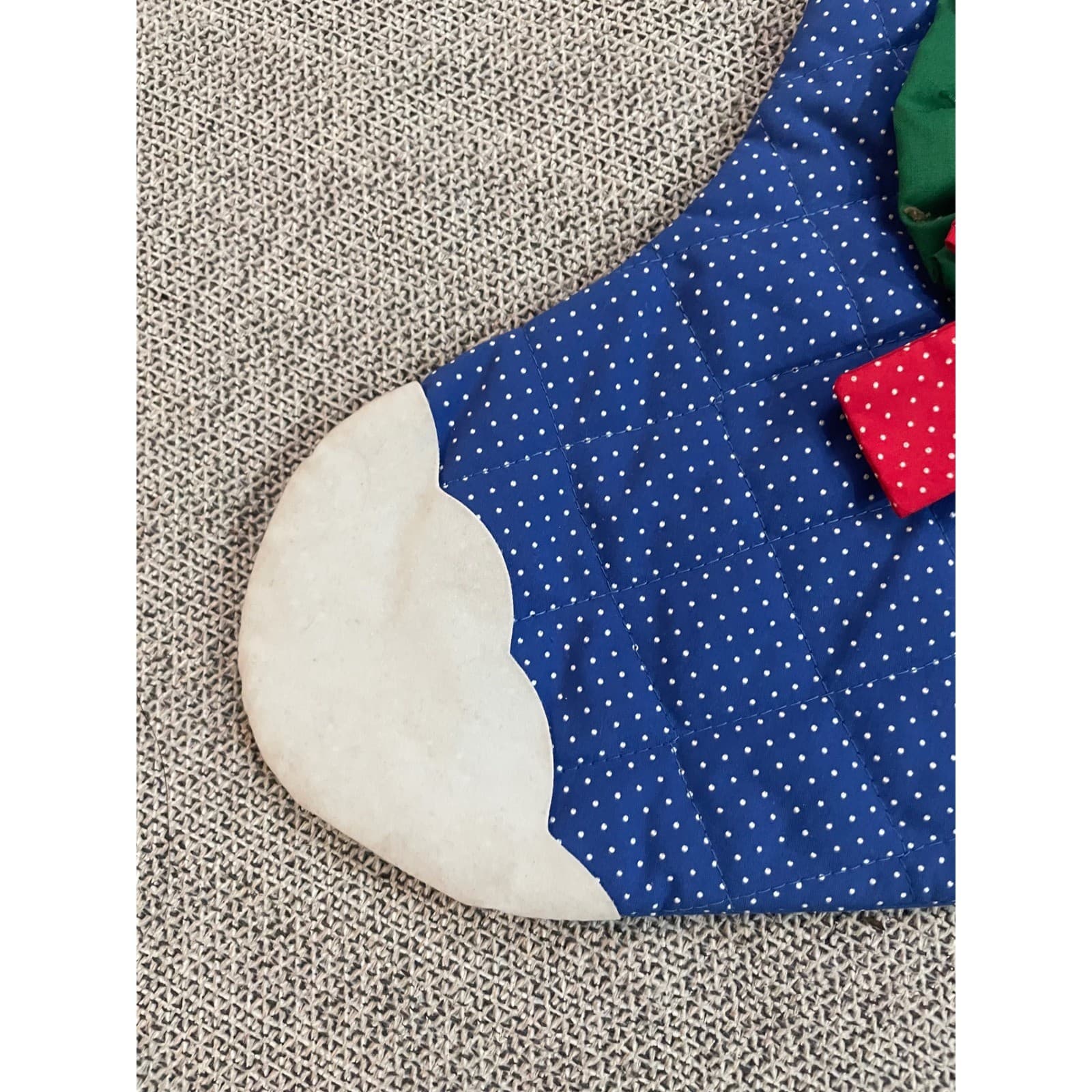 Russ Christmas Stocking Blue Polka Dot Reindeer Wreath Merry Christmas Holiday - Thumbnail 5