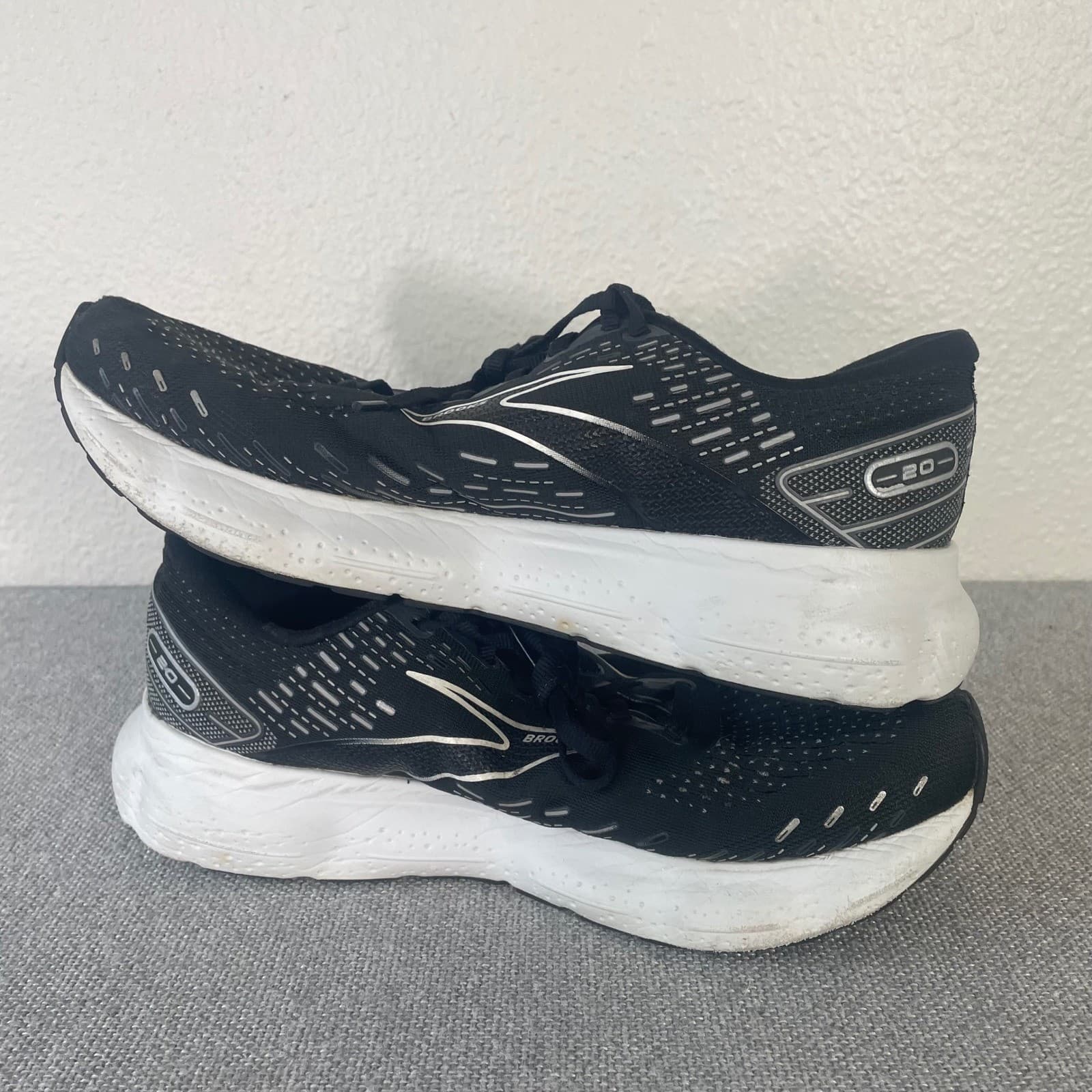 Brooks Glycerin 20 Mens 10.5 2E Wide Running Shoes Black White Sneakers Gym - Thumbnail 11