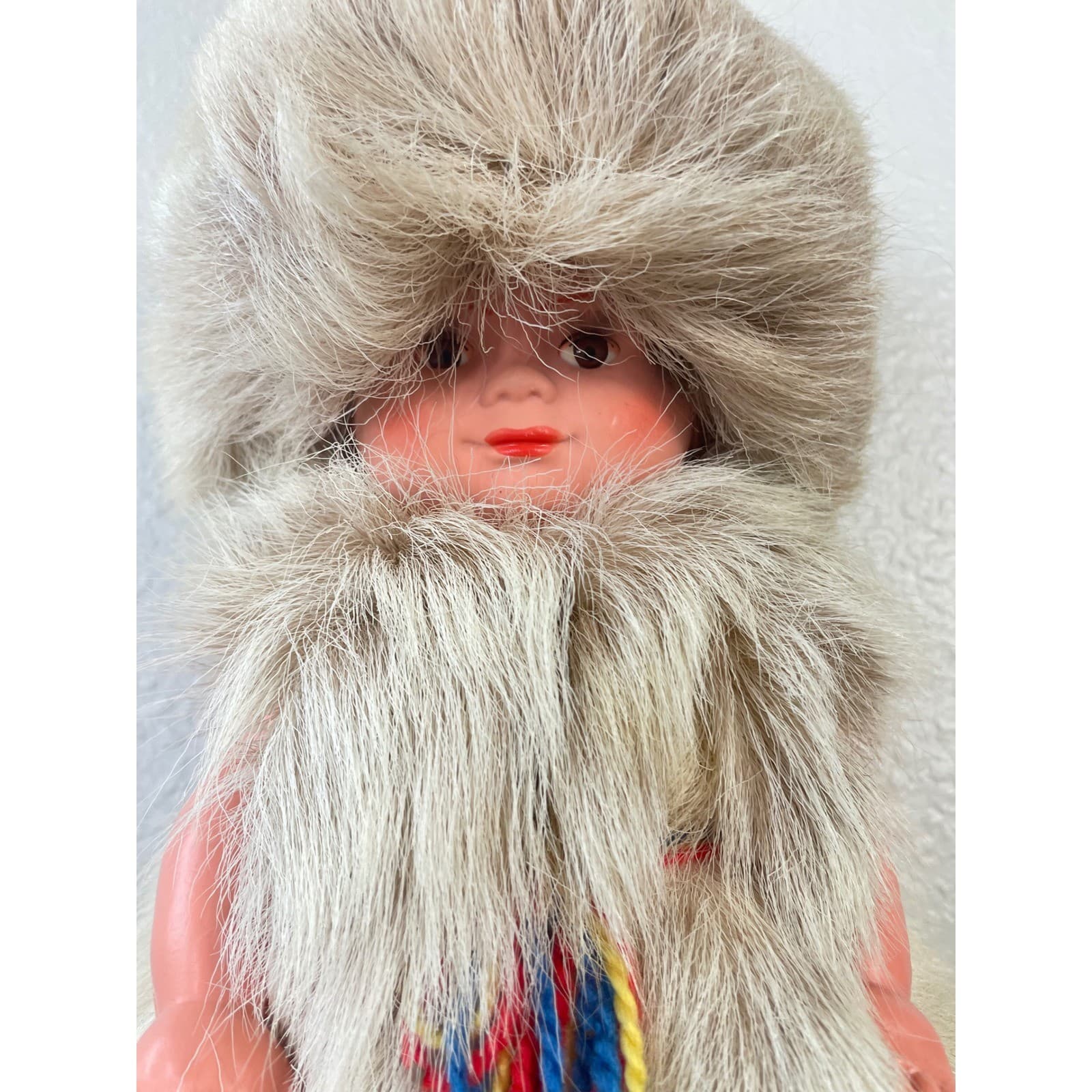 Vintage Sami Arctic Doll 15 Inuit Alaska Fur Outfit Native Souvenir Figure - Thumbnail 4