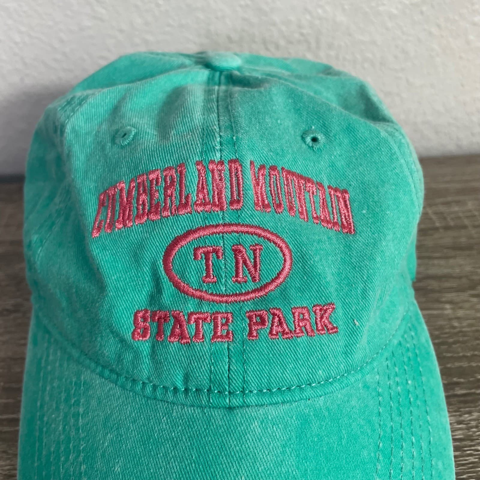 Vintage Dad Hat Cumberland Mountain State Park TN Green Strapback Cap USA - Thumbnail 4