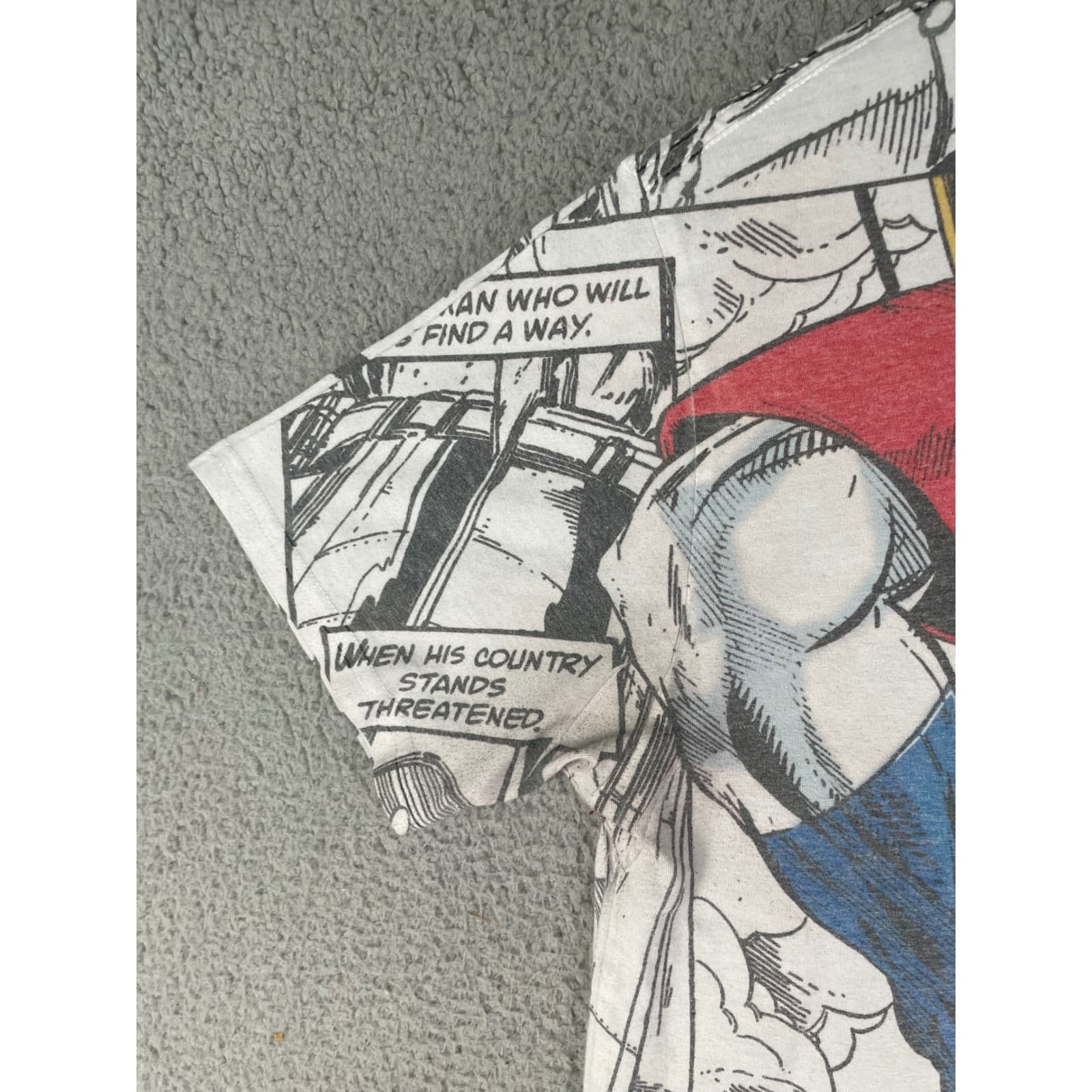 Marvel Captain America All Over Print Comic Panel T-Shirt Mens Small White AOP - Thumbnail 6