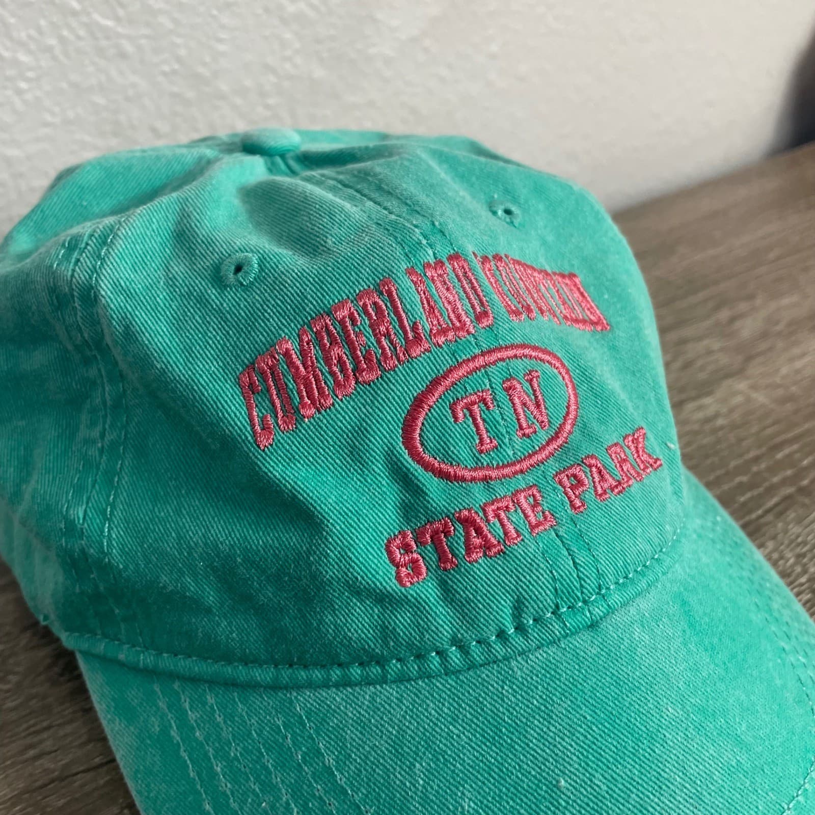 Vintage Dad Hat Cumberland Mountain State Park TN Green Strapback Cap USA - Thumbnail 5