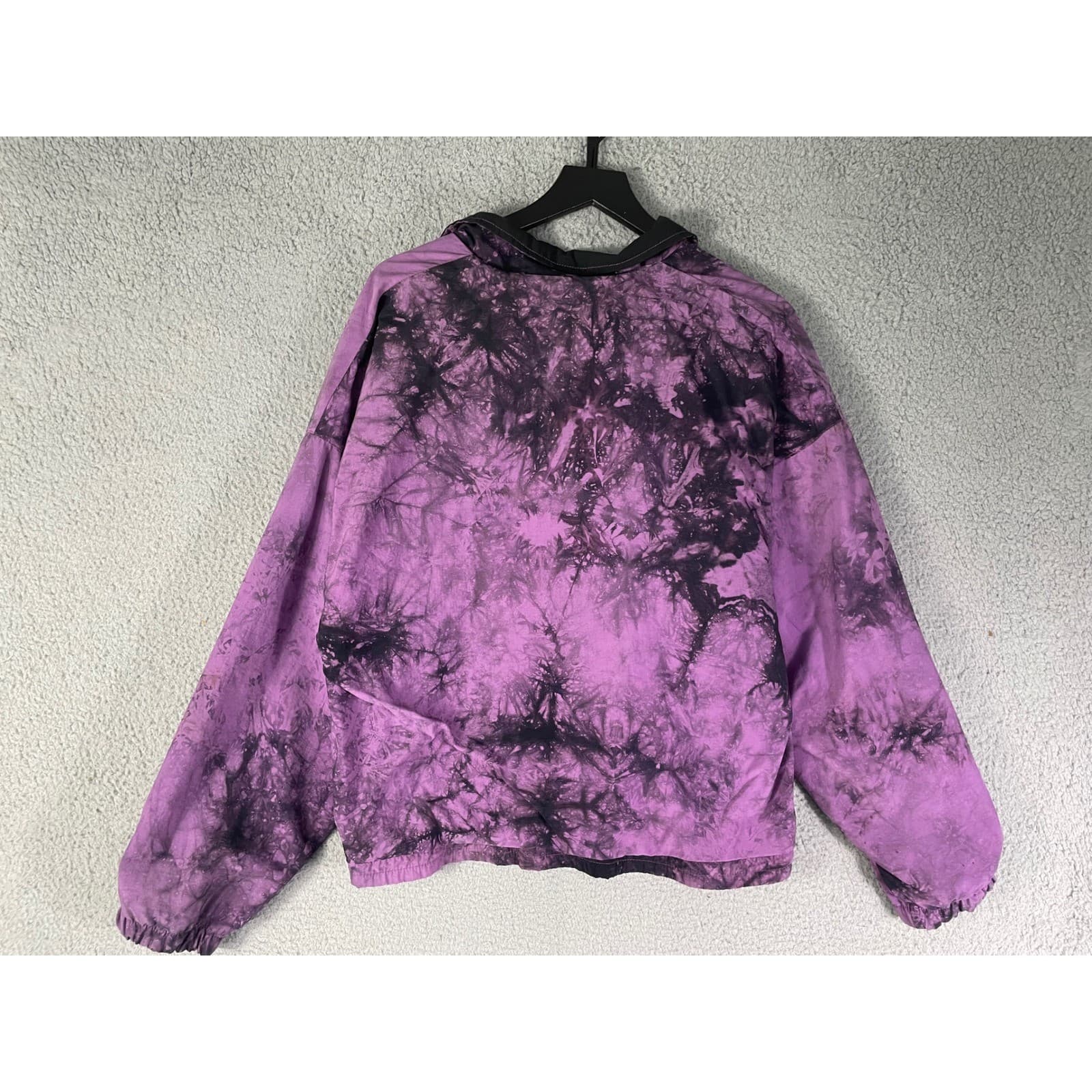 Vintage Reebok Sport Purple Tie Dye Windbreaker Jacket Womens Medium 90s Retro - Thumbnail 5