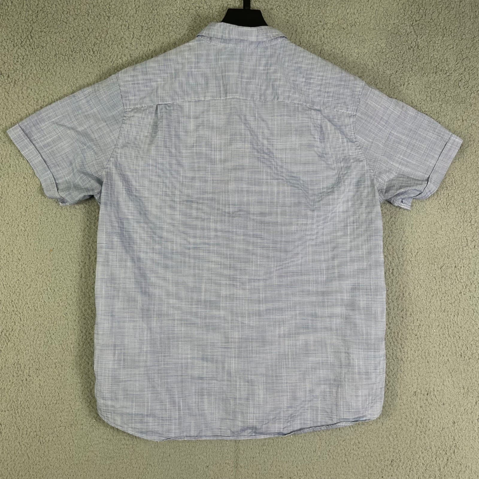 Hawker Rye Mens XL Blue Micro Stripe Button Down Short Sleeve Stretch Shirt - Thumbnail 9
