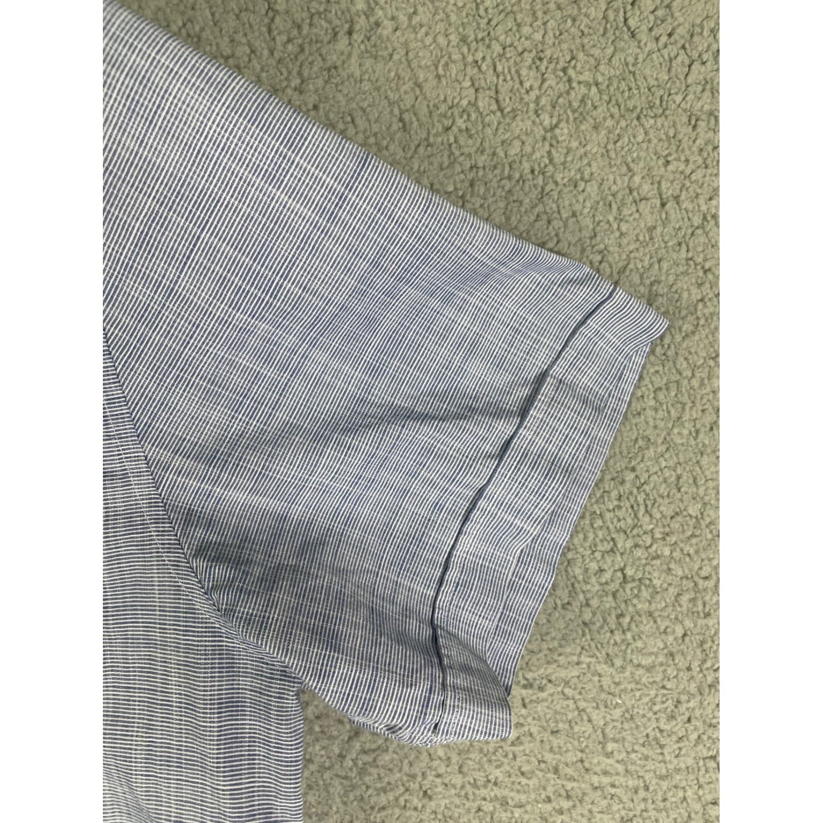 Hawker Rye Mens XL Blue Micro Stripe Button Down Short Sleeve Stretch Shirt - Thumbnail 12