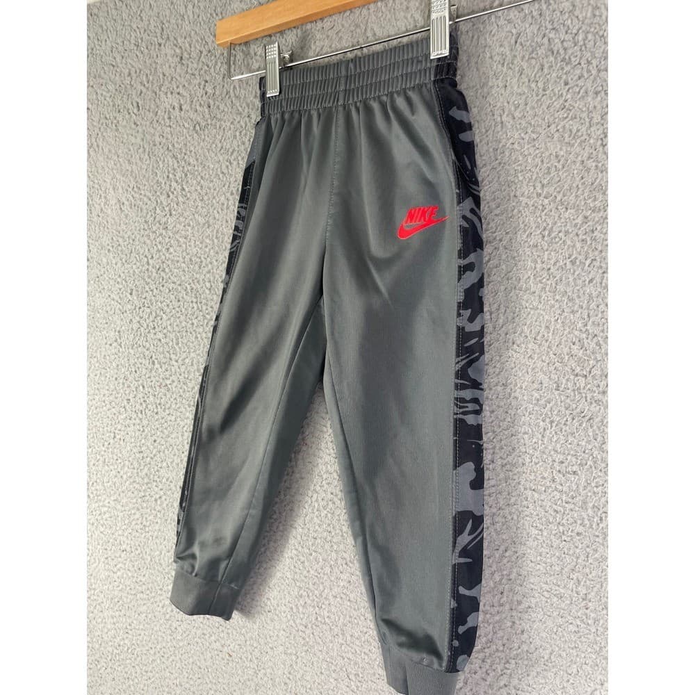 Nike Youth Jogger Pants Gray Black Camo Side Panels Red Logo Athletic - Thumbnail 9