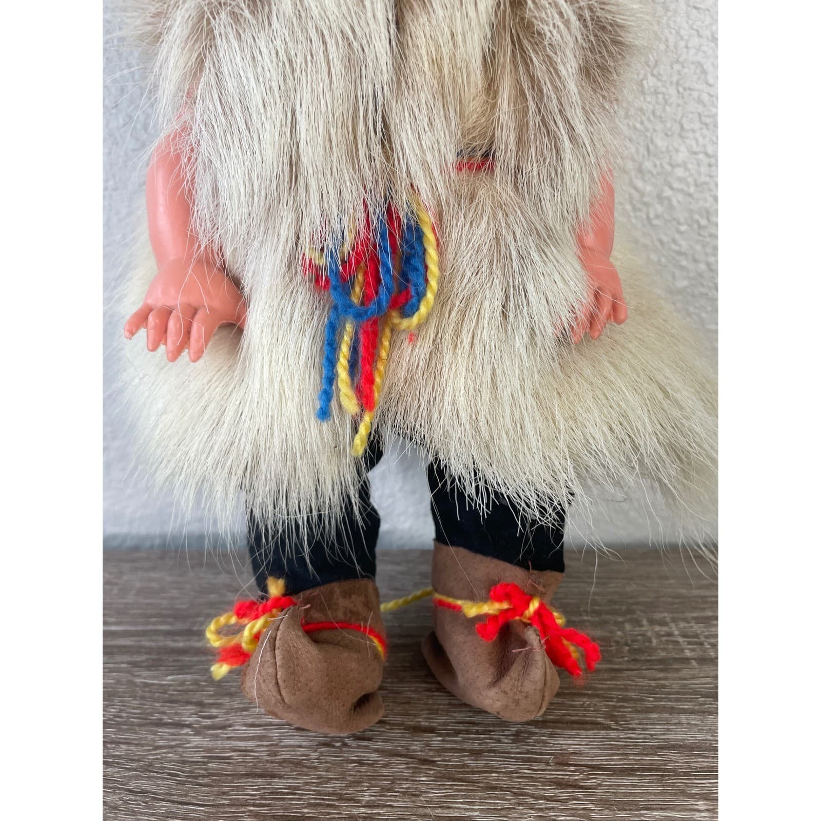 Vintage Sami Arctic Doll 15 Inuit Alaska Fur Outfit Native Souvenir Figure - Thumbnail 5