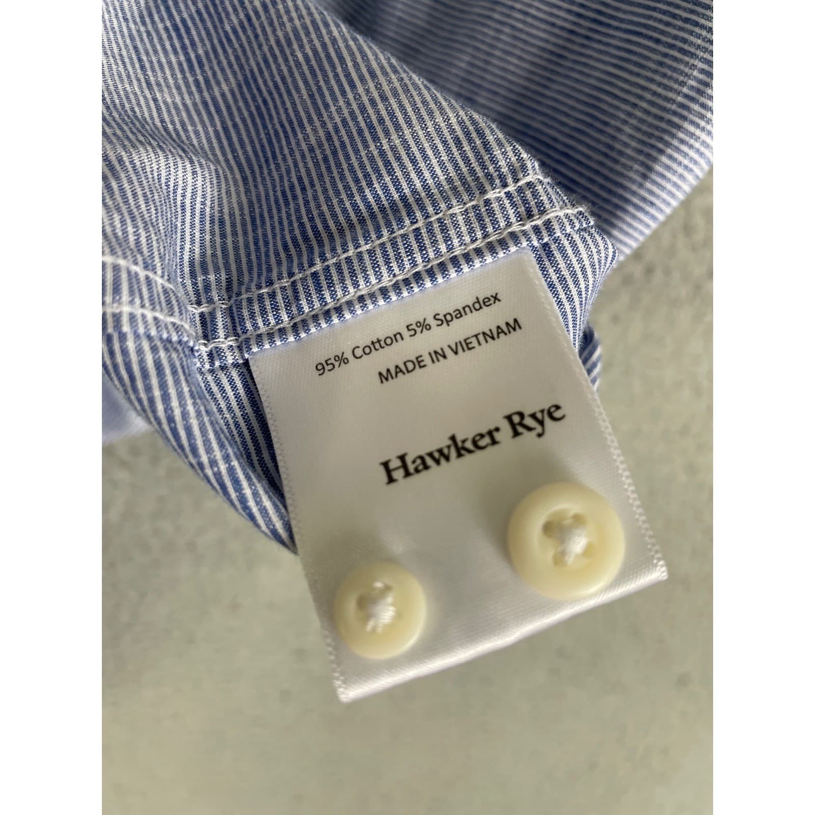 Hawker Rye Mens XL Blue Micro Stripe Button Down Short Sleeve Stretch Shirt - Thumbnail 6